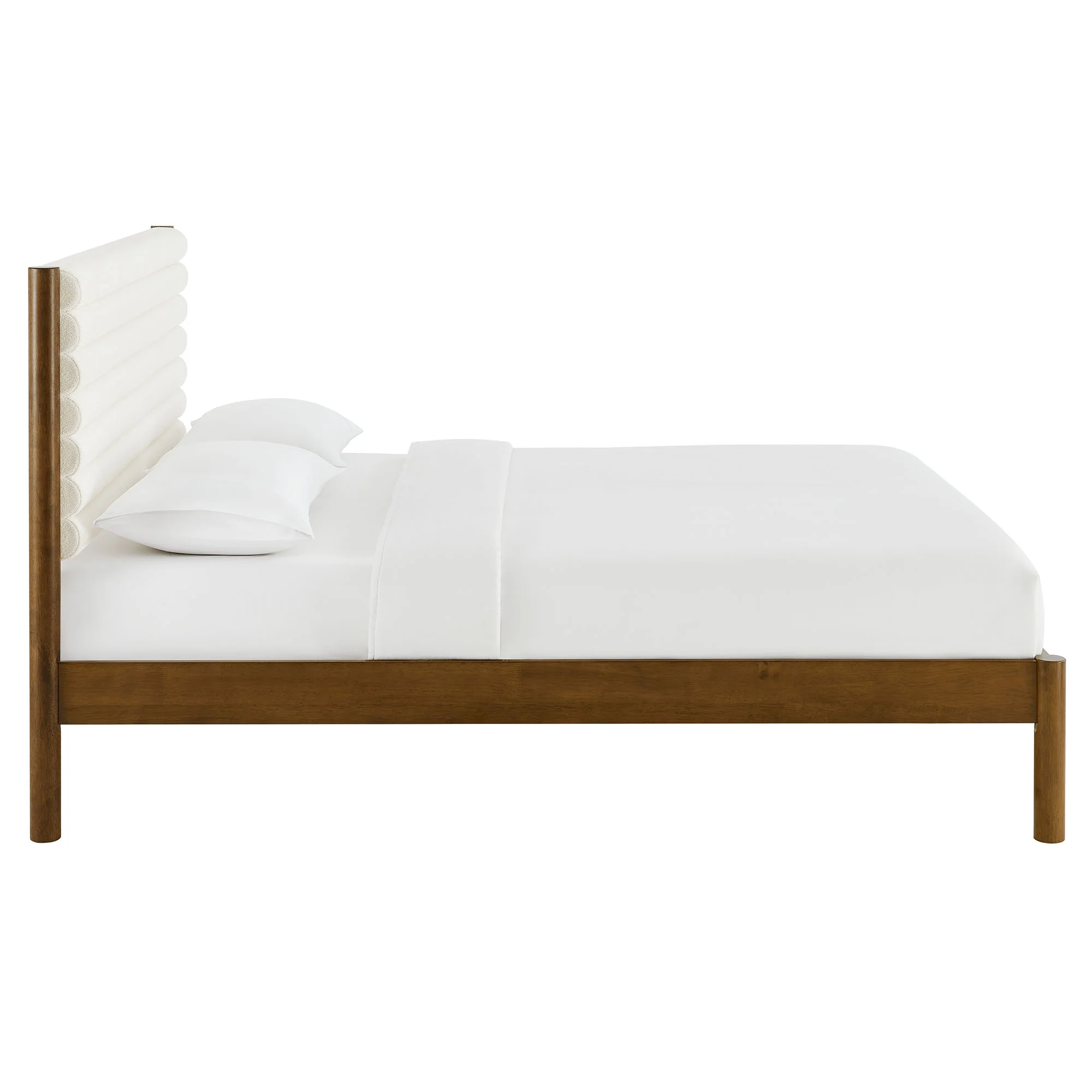 Olea Channel Tufted Boucle Solid Wood Full Platform Bed by Modway - Image 12