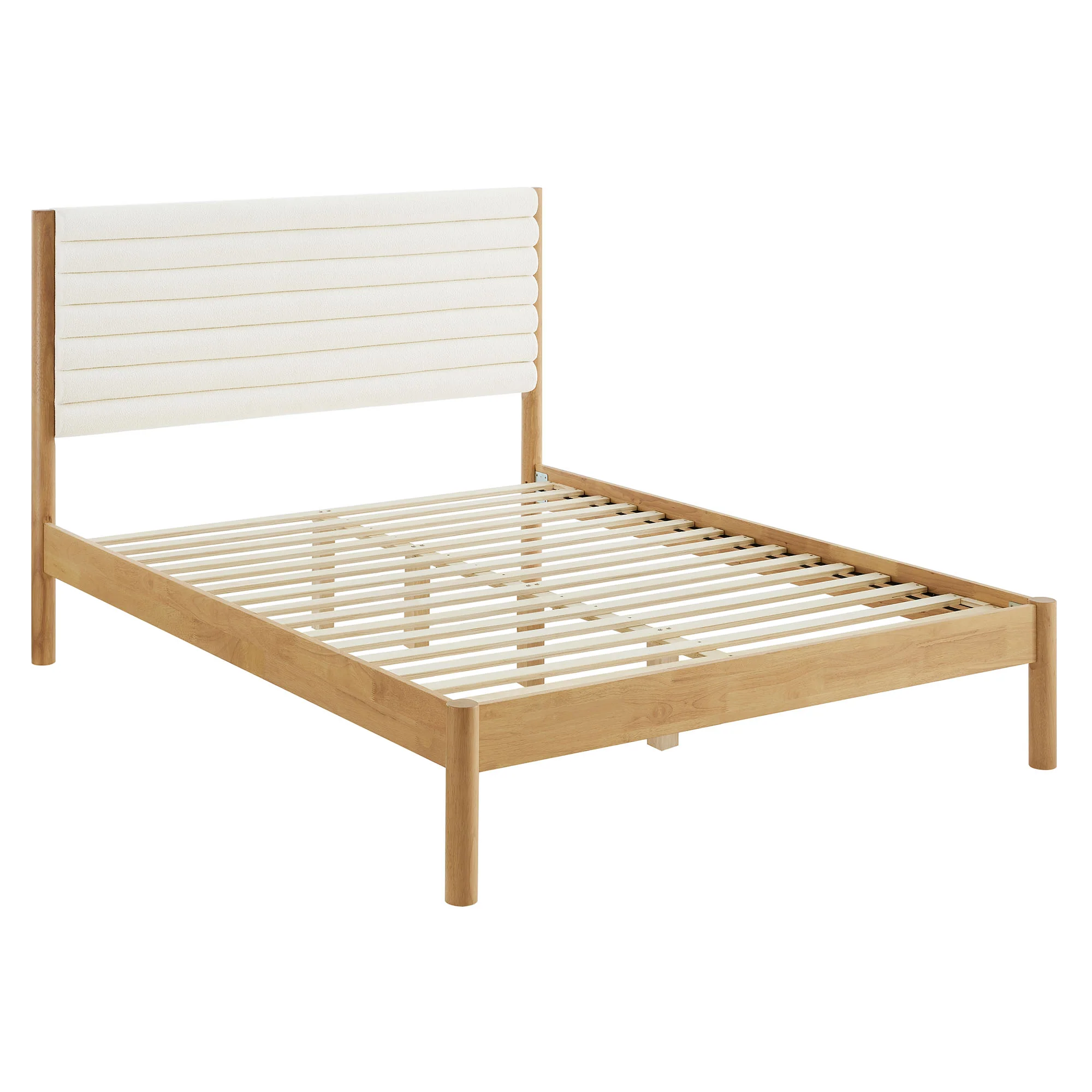 Olea Channel Tufted Boucle Solid Wood Queen Platform Bed by Modway - Image 3