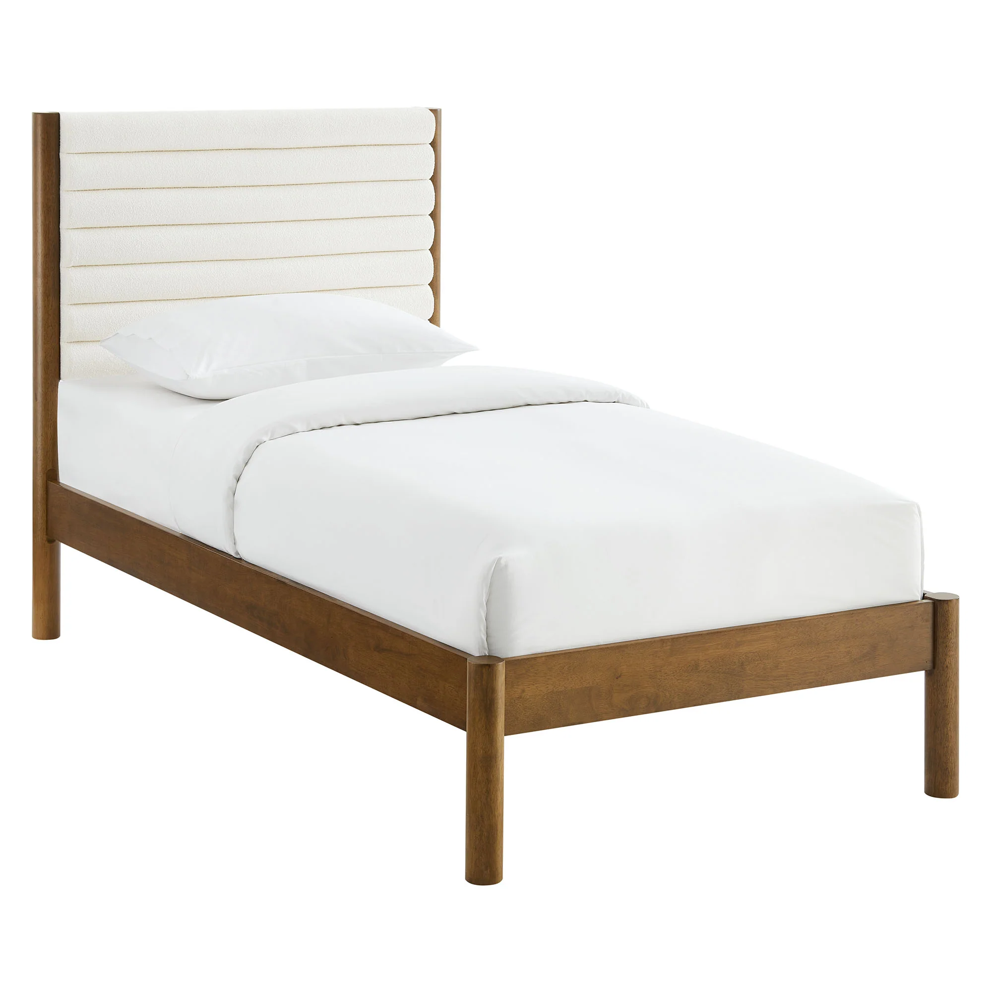 Olea Channel Tufted Boucle Solid Wood Twin Platform Bed by Modway - Image 11