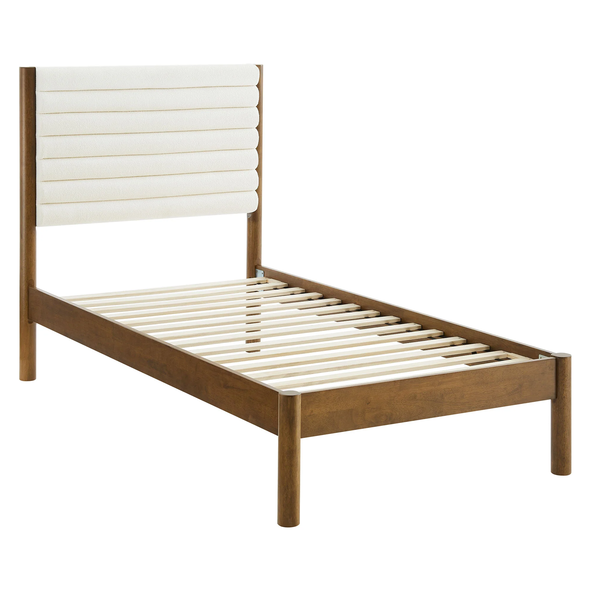 Olea Channel Tufted Boucle Solid Wood Twin Platform Bed by Modway - Image 12