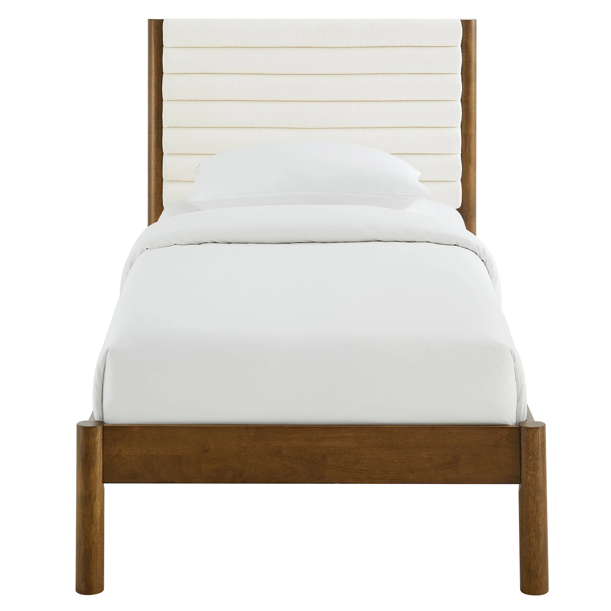 Olea Channel Tufted Boucle Solid Wood Twin Platform Bed by Modway - Image 14