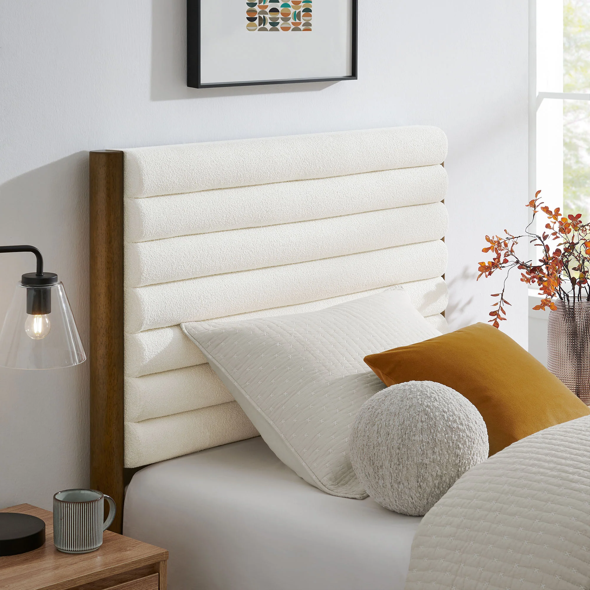 Olea Channel Tufted Boucle Solid Wood Twin Platform Bed by Modway - Image 17