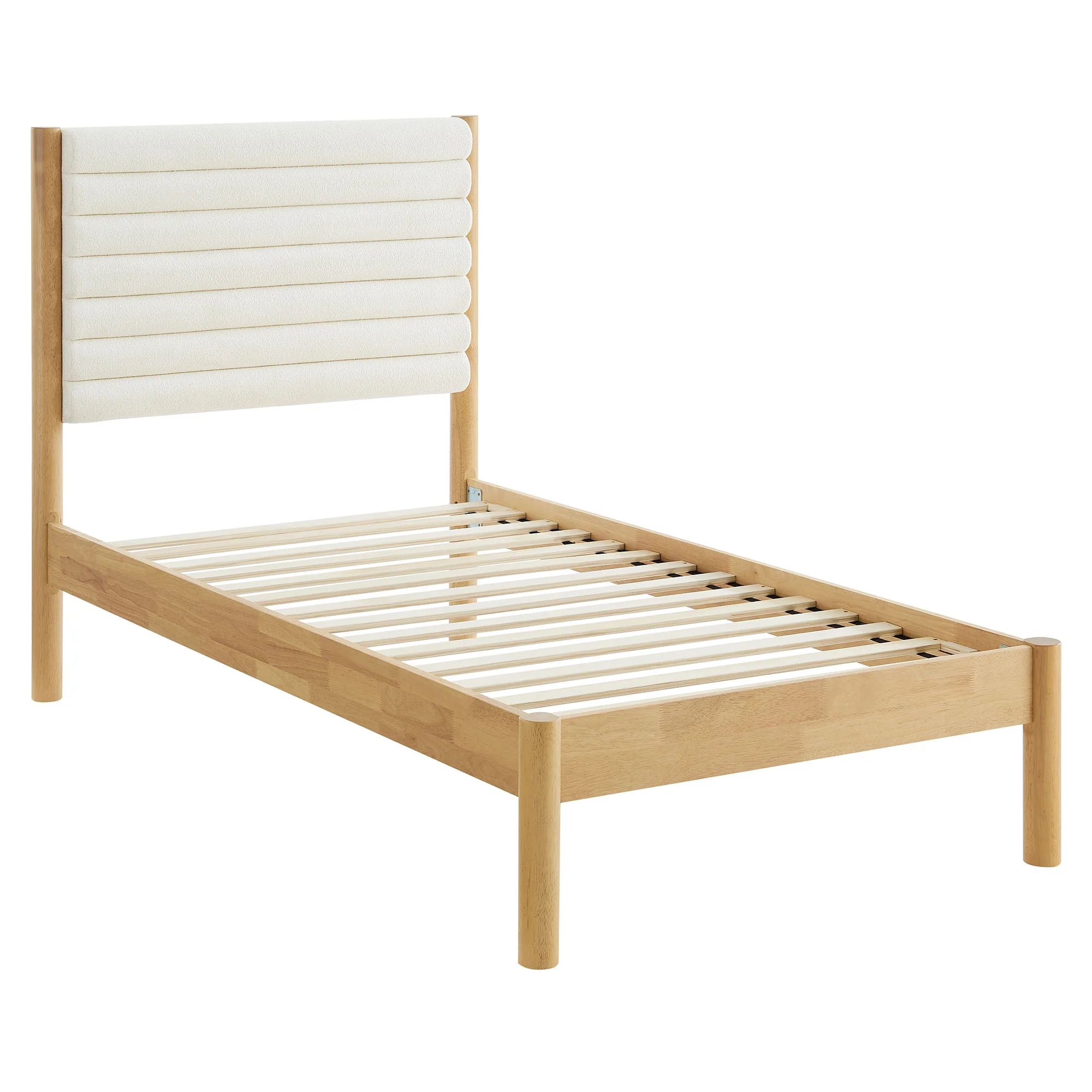 Olea Channel Tufted Boucle Solid Wood Twin Platform Bed by Modway - Image 3