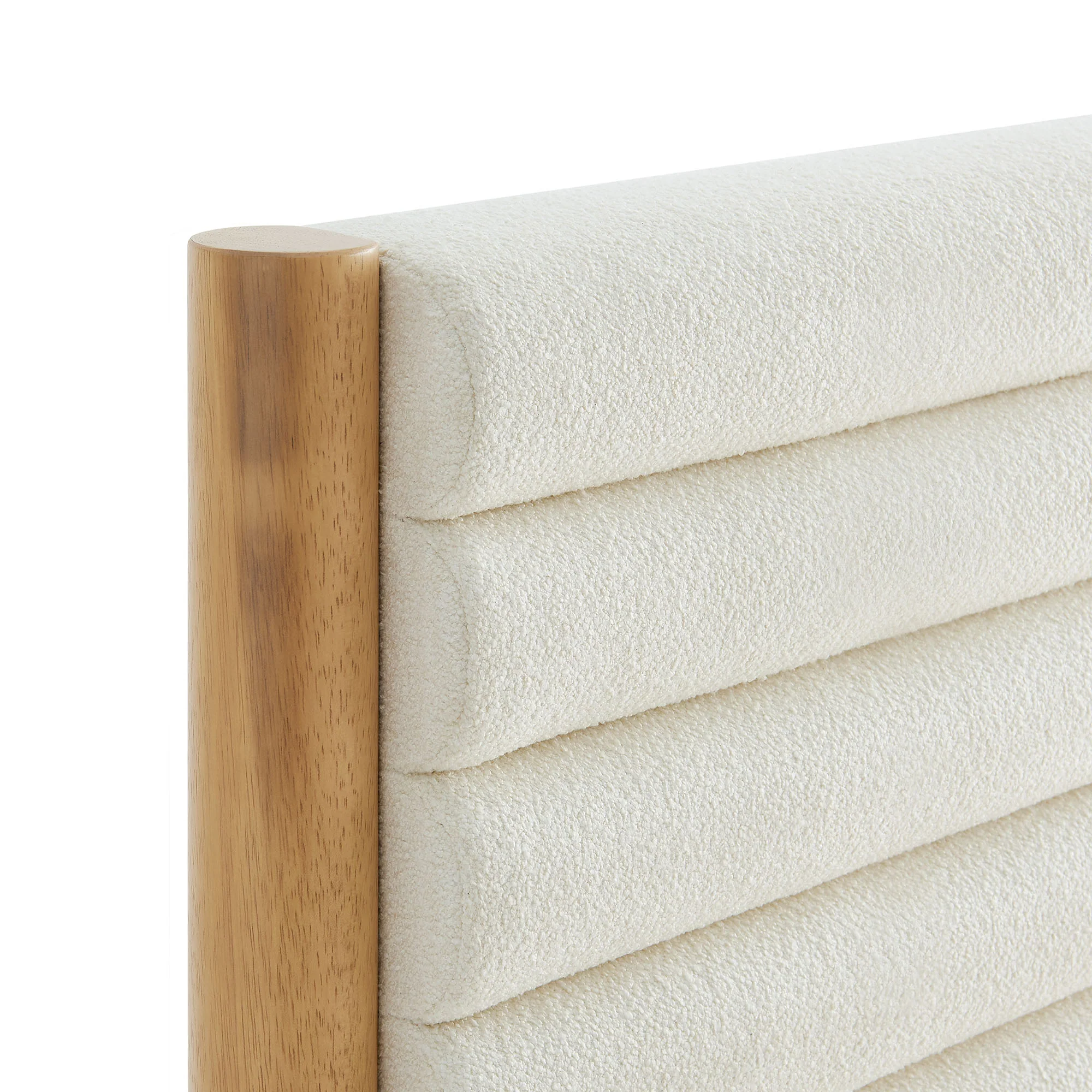 Olea Channel Tufted Boucle Solid Wood Twin Platform Bed by Modway - Image 6