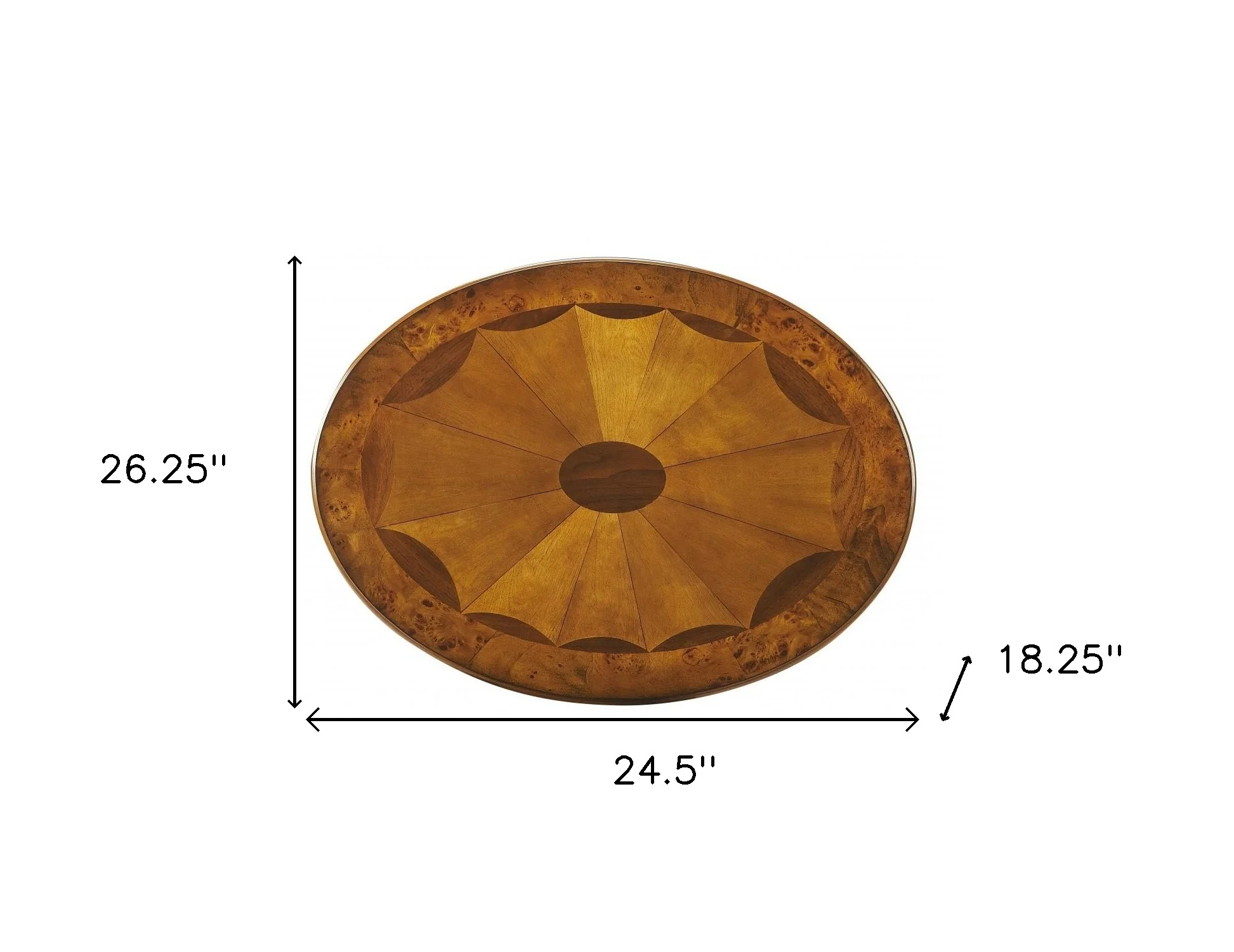 Olive Ash Burl Oval Accent Table By Homeroots - Image 9