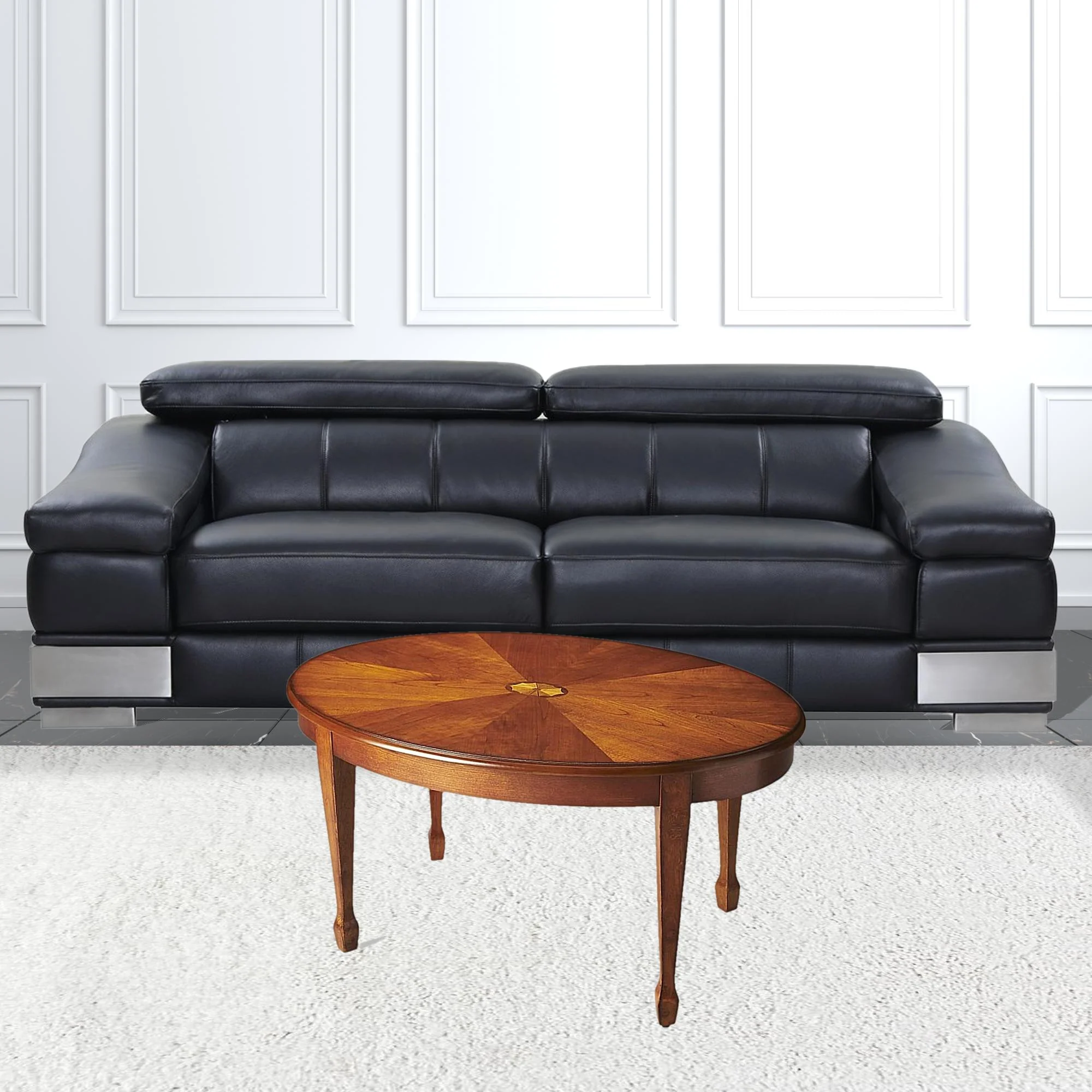 Olive Ash Burl Oval Coffee Table By Homeroots - Image 3