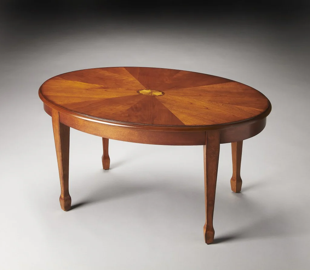 Olive Ash Burl Oval Coffee Table By Homeroots - Image 5