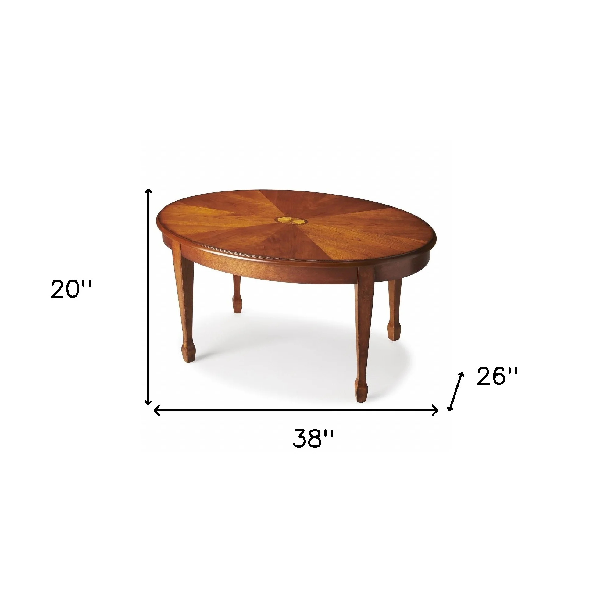 Olive Ash Burl Oval Coffee Table By Homeroots - Image 6