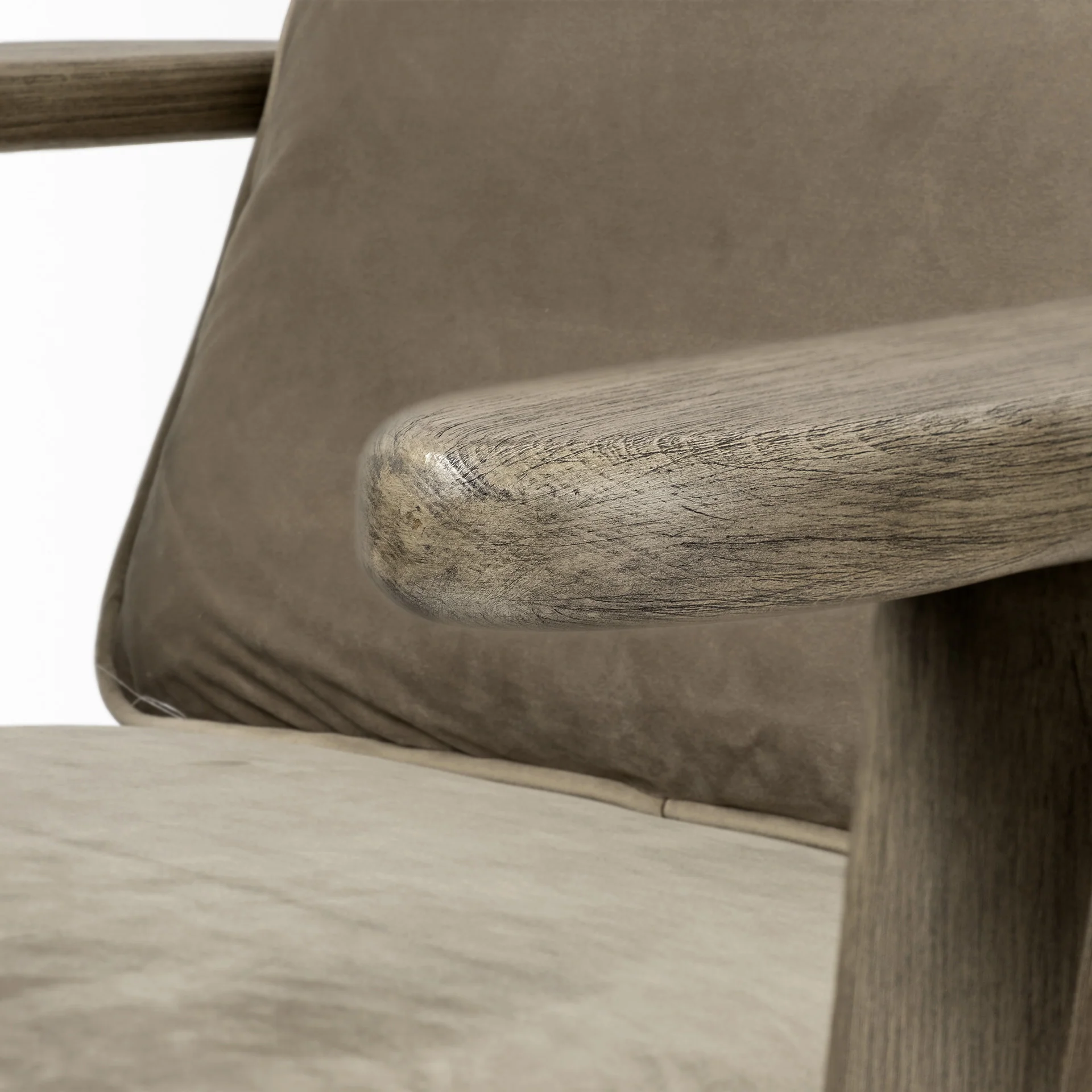 Olive Velvet Accent Chair with Covered Wooden Frame By Homeroots - Image 6