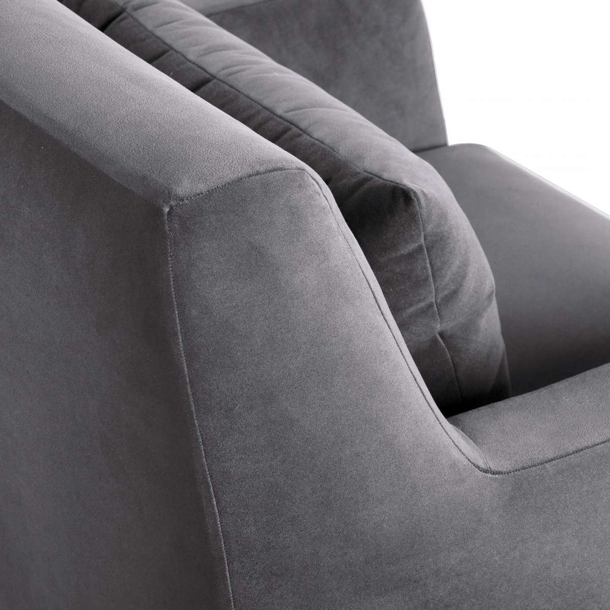 Oliver Blue Velvet Modern Accent Chair with Wood Legs By Armen Living - Image 12