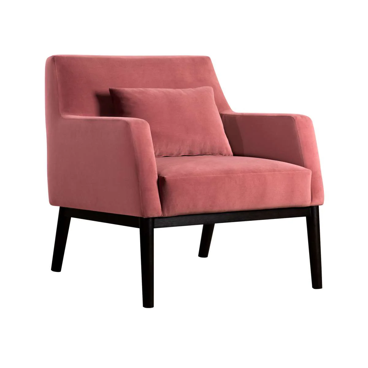 Oliver Blue Velvet Modern Accent Chair with Wood Legs By Armen Living - Image 14