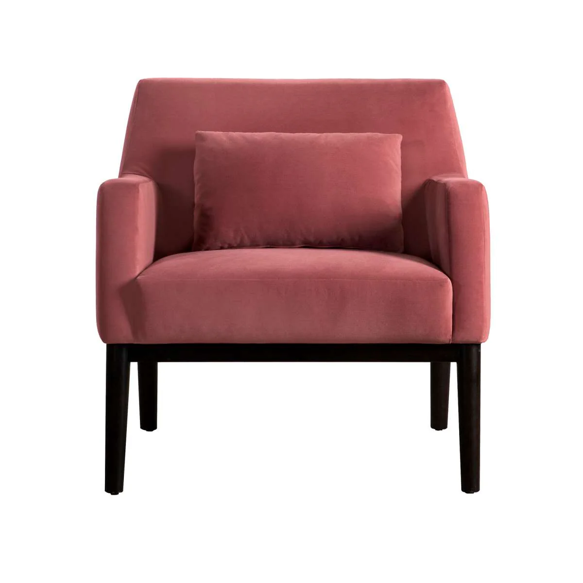 Oliver Blue Velvet Modern Accent Chair with Wood Legs By Armen Living - Image 15