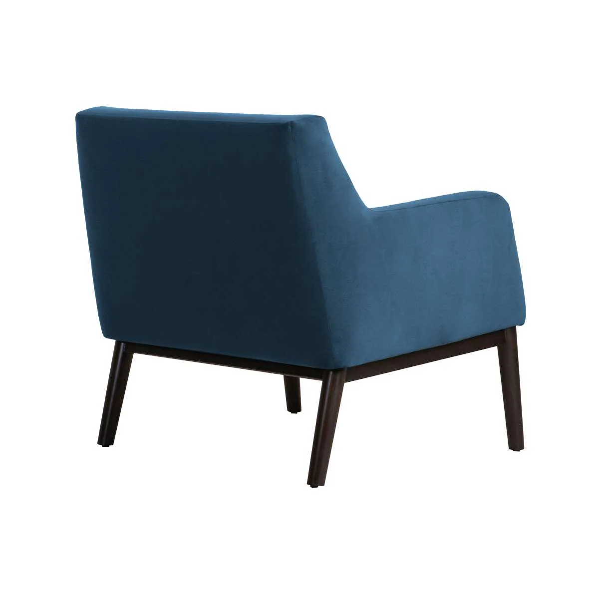 Oliver Blue Velvet Modern Accent Chair with Wood Legs By Armen Living - Image 4