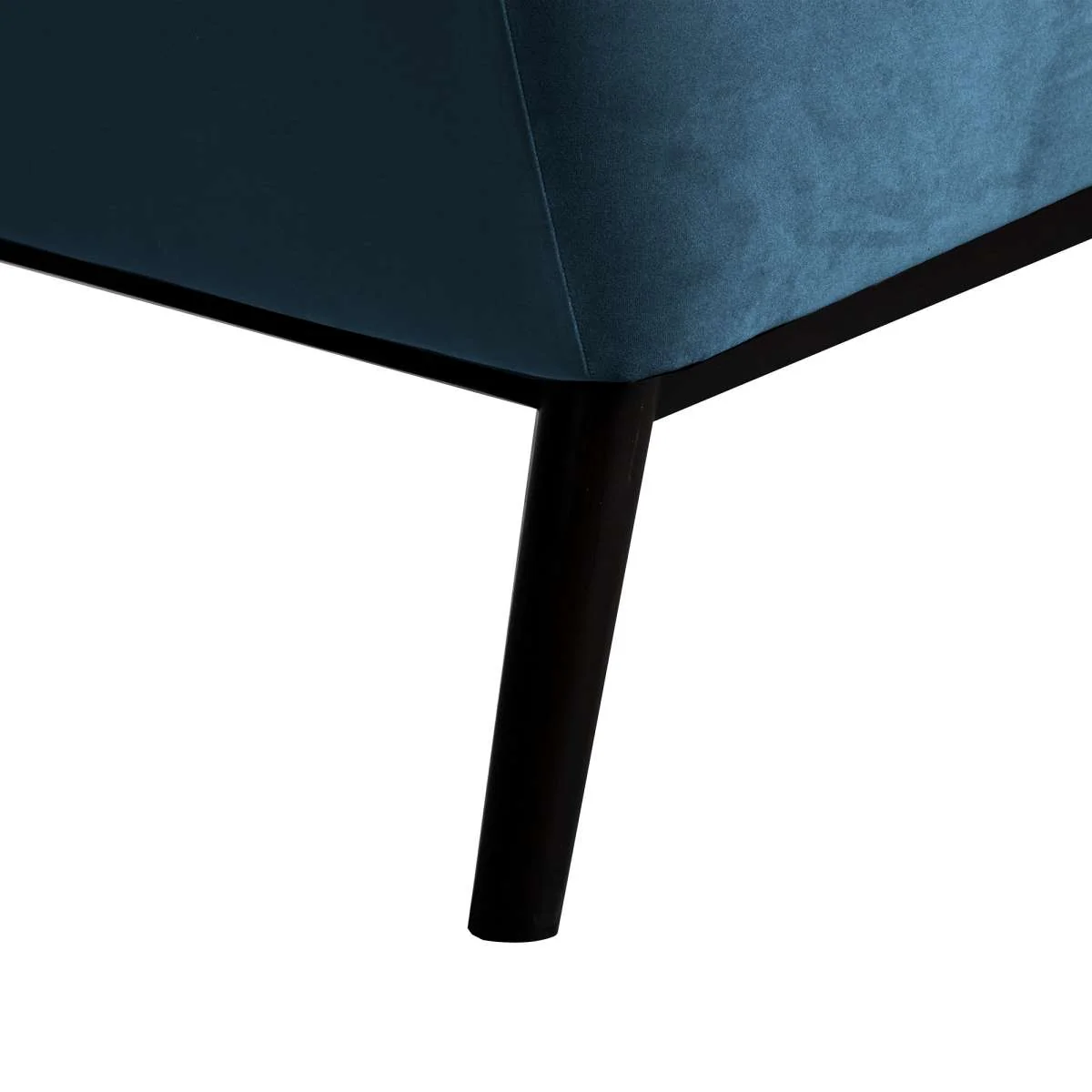 Oliver Blue Velvet Modern Accent Chair with Wood Legs By Armen Living - Image 5