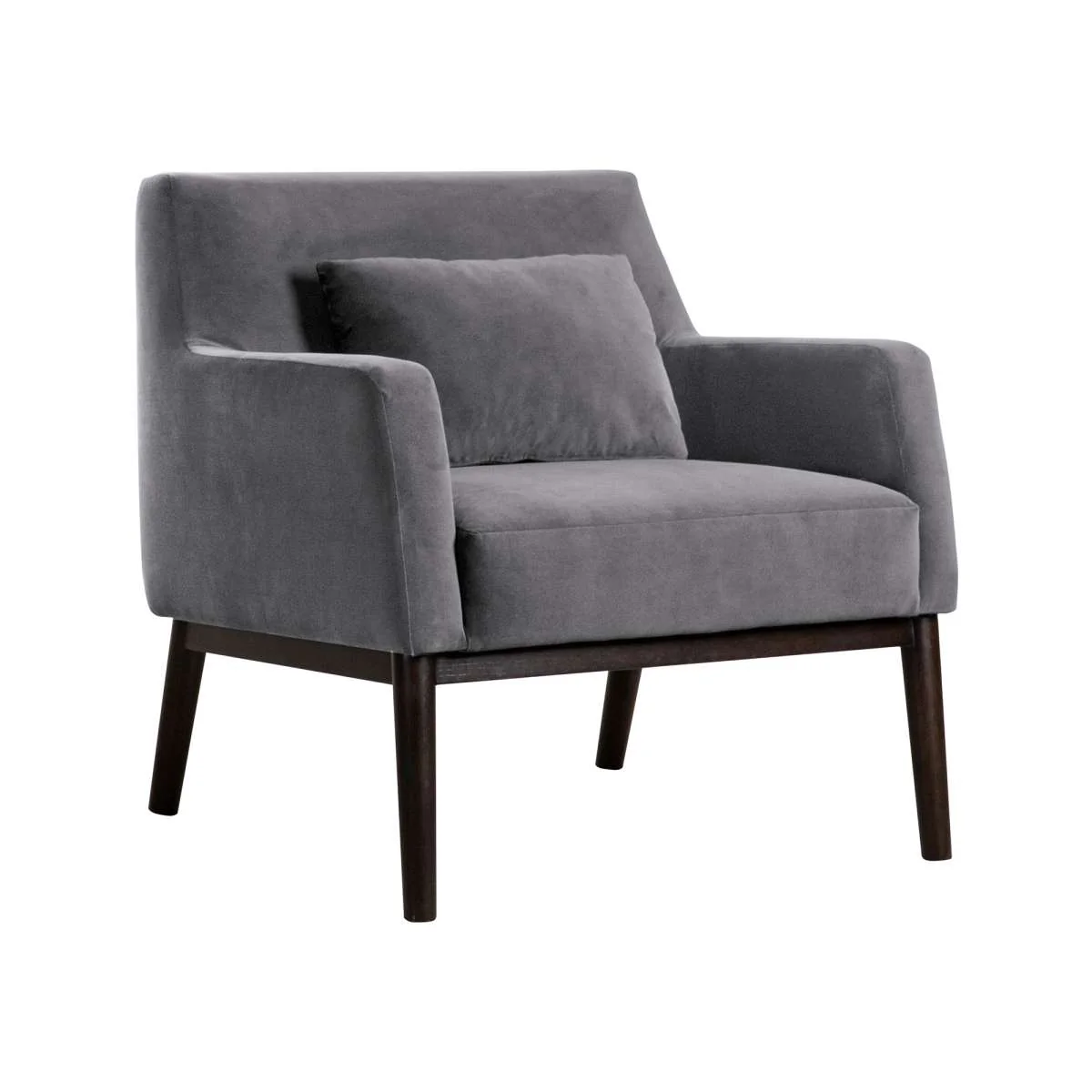 Oliver Blue Velvet Modern Accent Chair with Wood Legs By Armen Living - Image 8