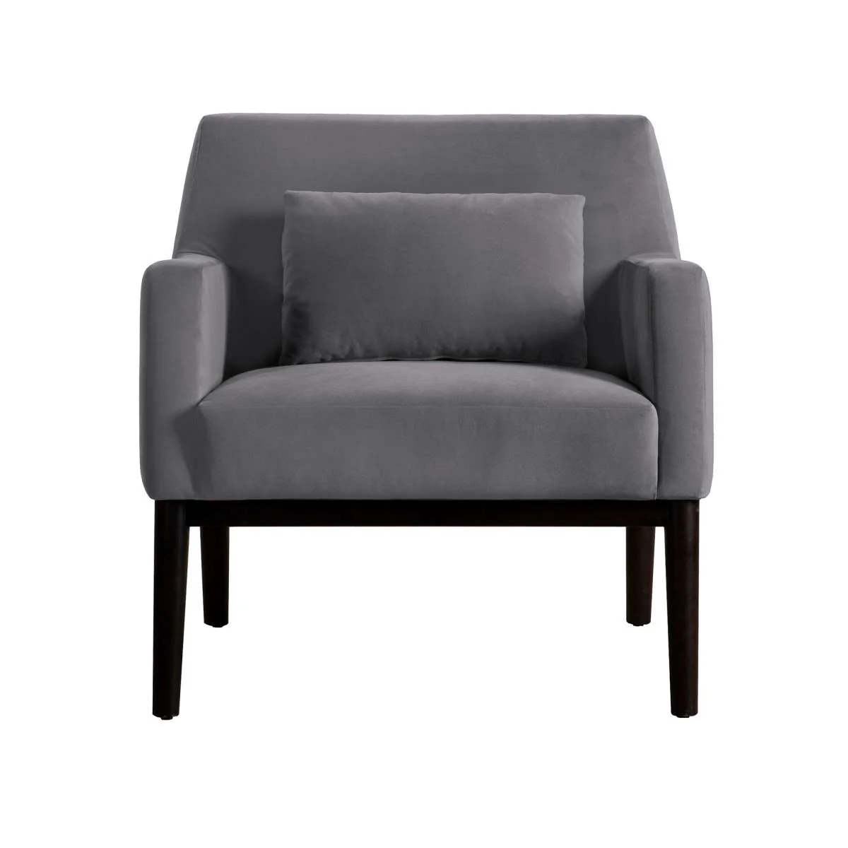 Oliver Blue Velvet Modern Accent Chair with Wood Legs By Armen Living - Image 9