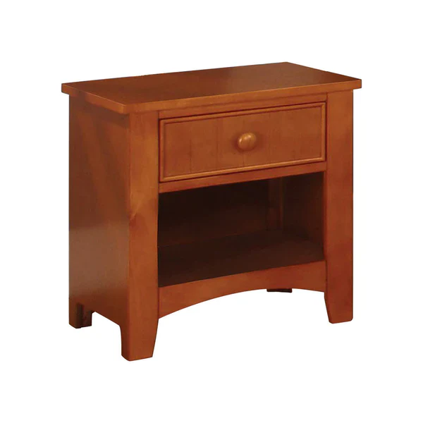 Omnus Wood Night Stand, Oak Finish By Benzara - Image 2