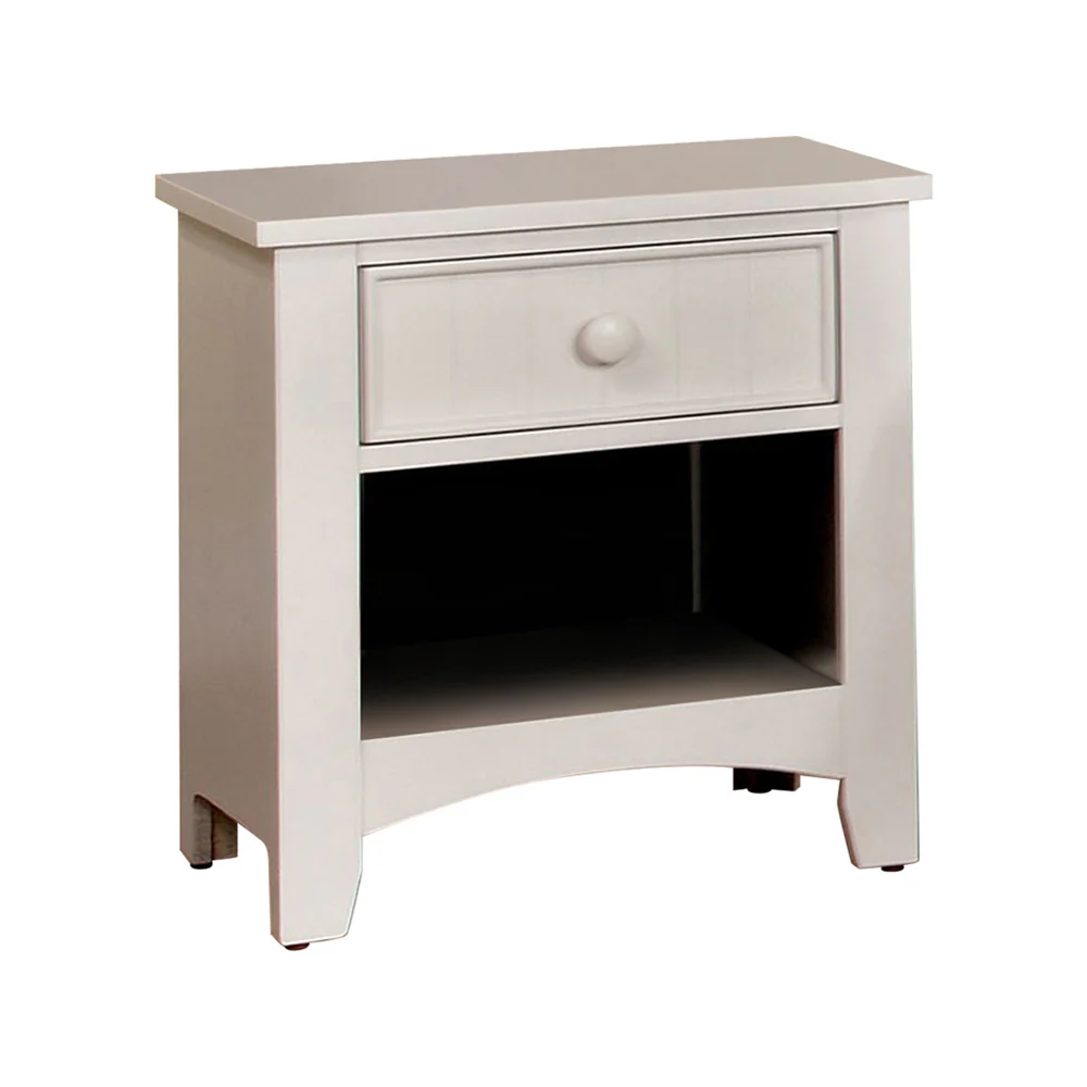 Omnus Wood Night Stand, White Finish By Benzara - Image 2