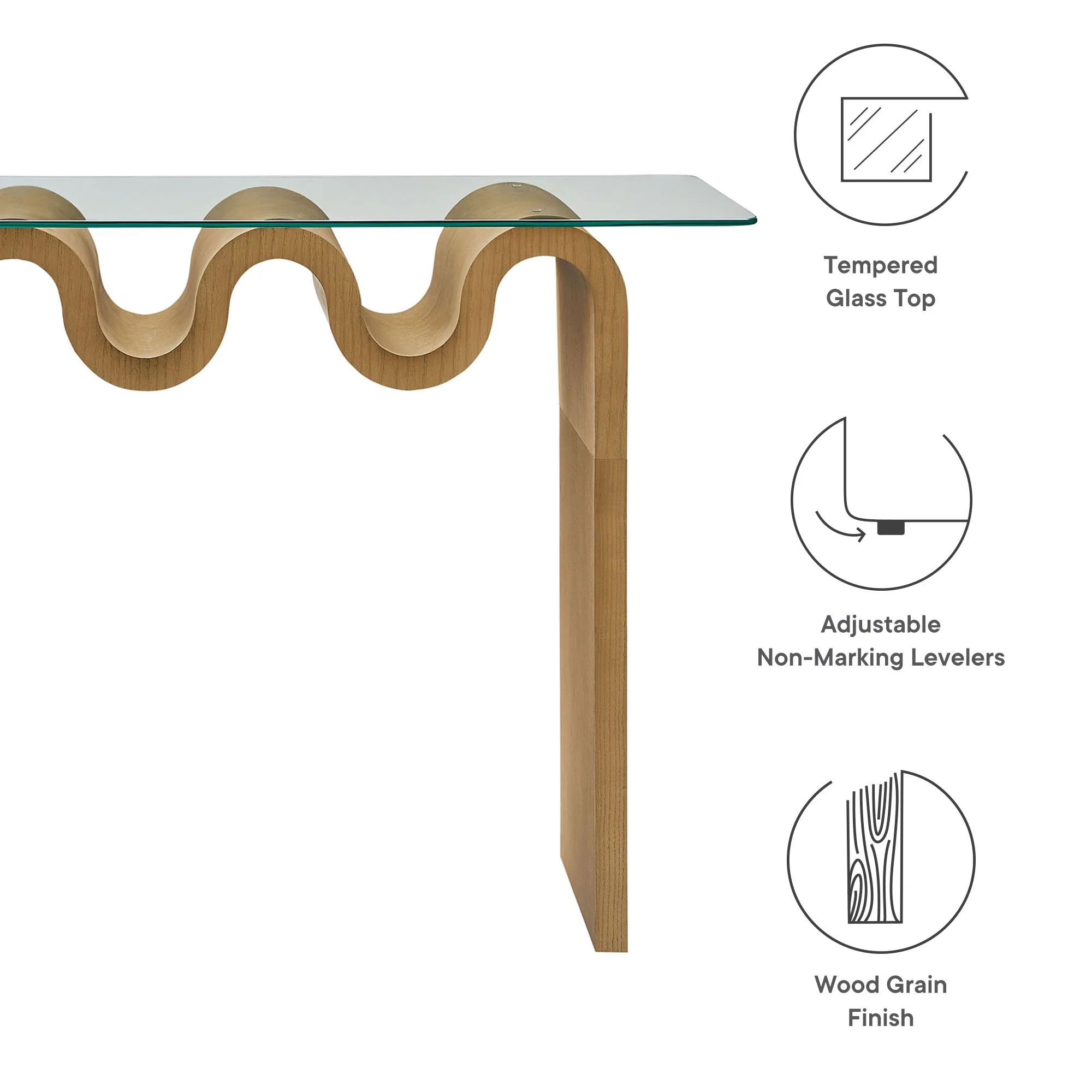 Ondine Glass Top 50" Console Table by Modway - Image 17