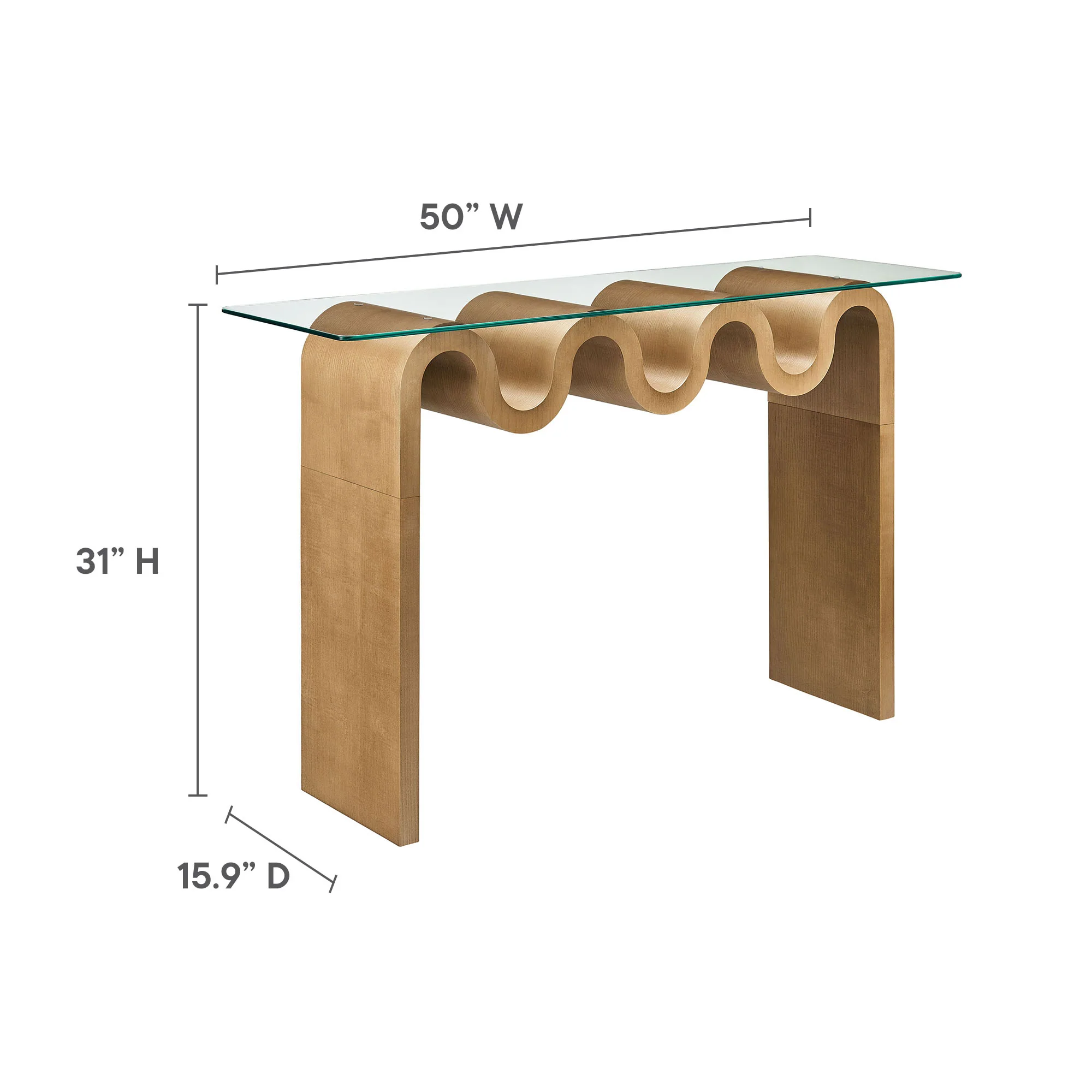Ondine Glass Top 50" Console Table by Modway - Image 18