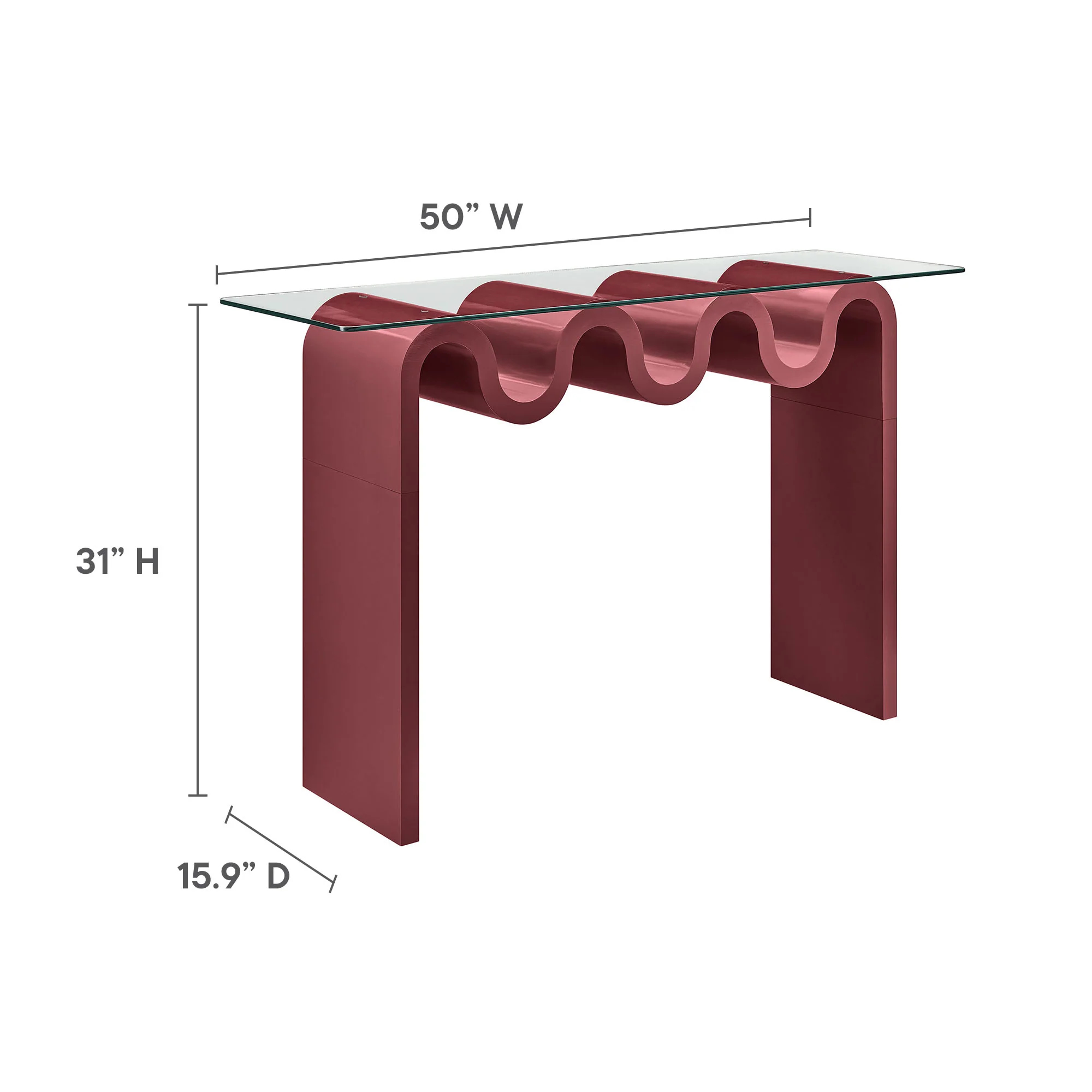 Ondine Glass Top 50" Console Table by Modway - Image 27