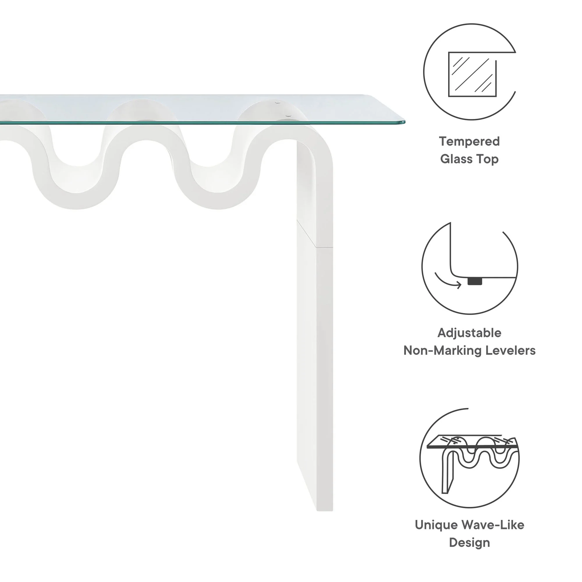 Ondine Glass Top 50" Console Table by Modway - Image 35