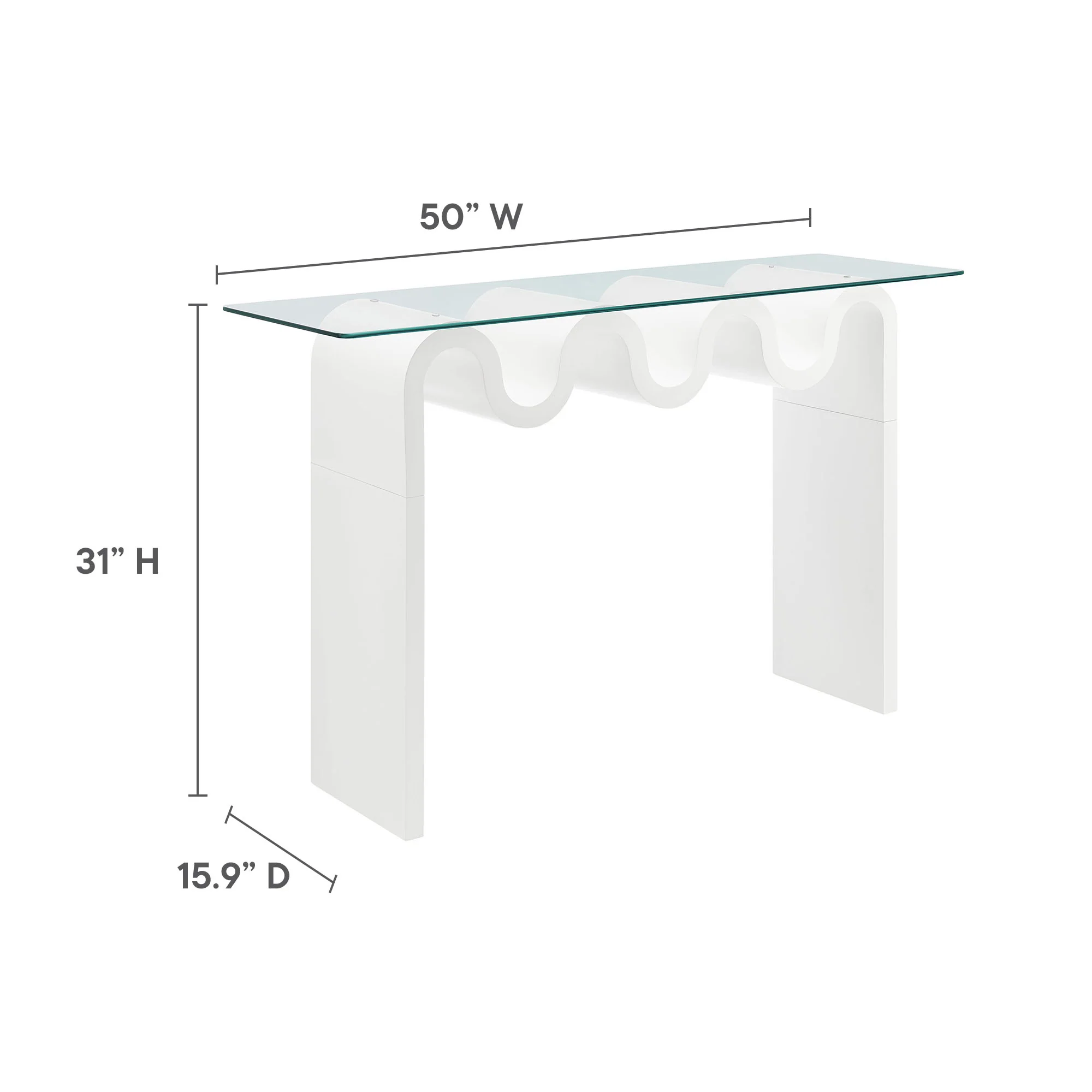 Ondine Glass Top 50" Console Table by Modway - Image 36