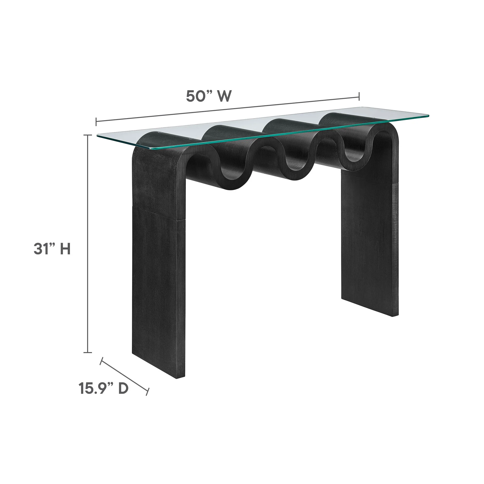 Ondine Glass Top 50" Console Table by Modway - Image 9