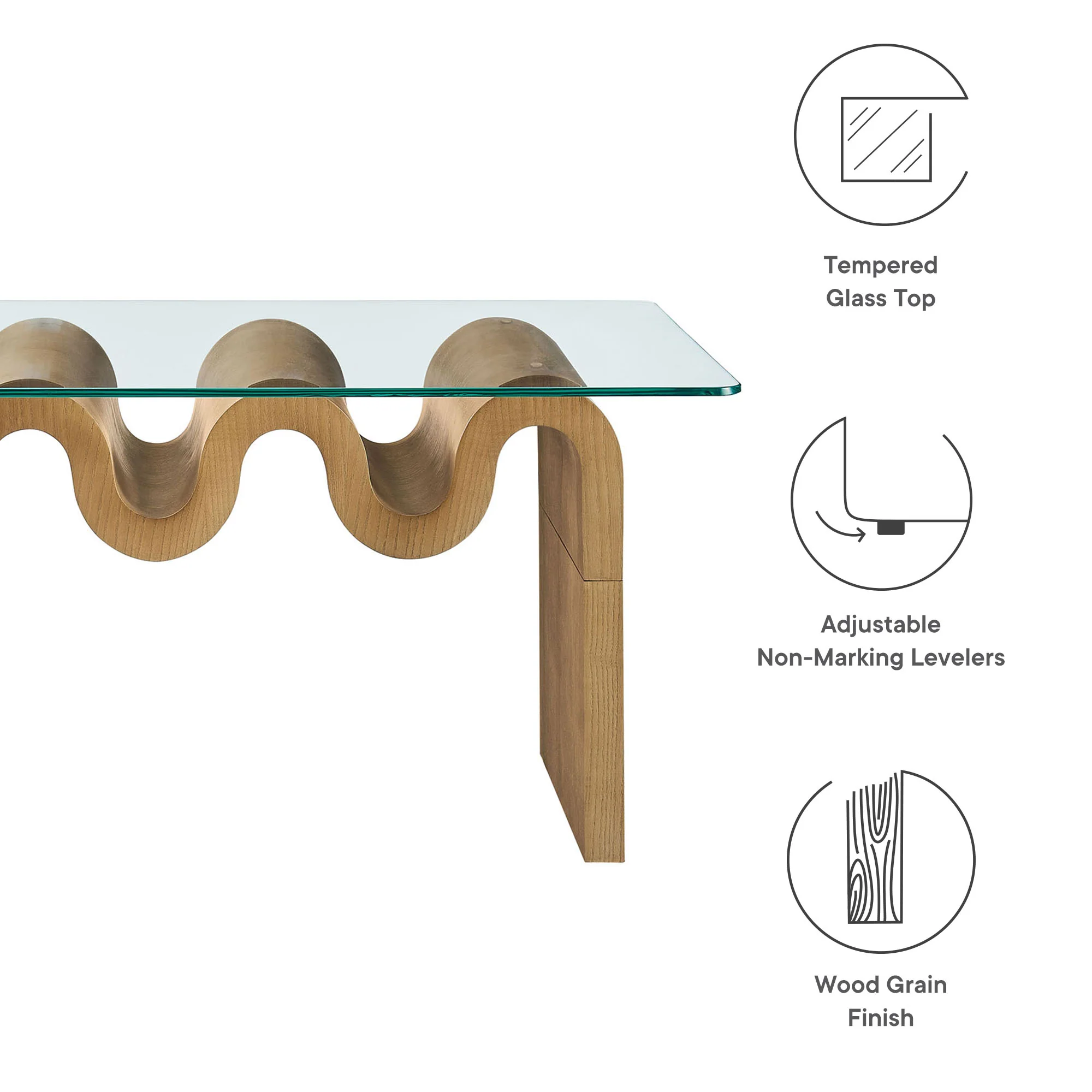 Ondine Glass Top Coffee Table by Modway - Image 19