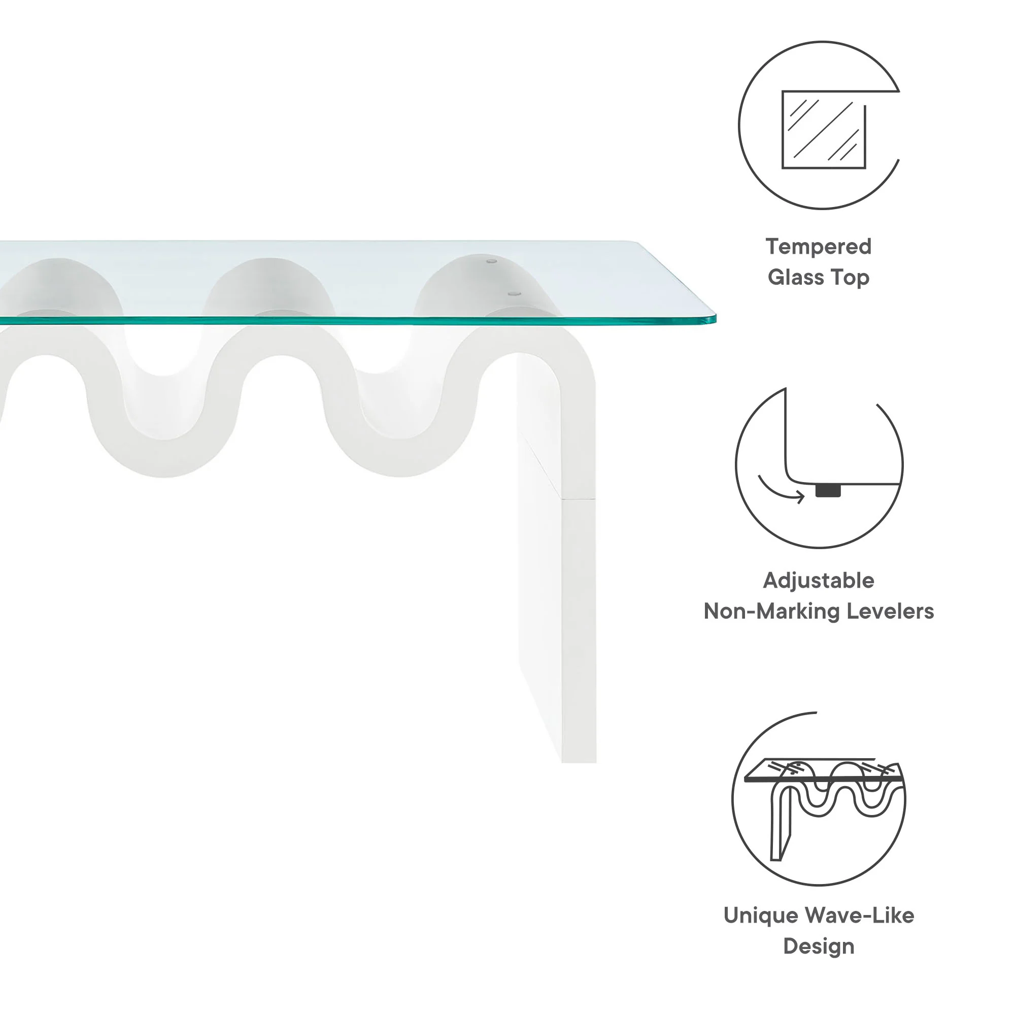 Ondine Glass Top Coffee Table by Modway - Image 39