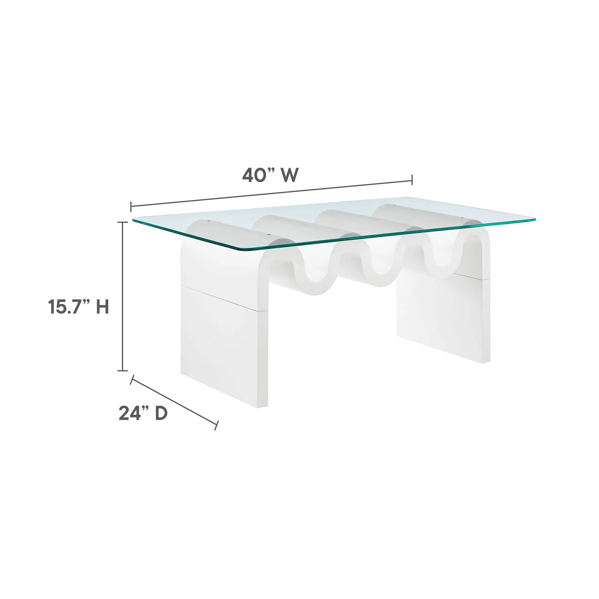 Ondine Glass Top Coffee Table by Modway - Image 40