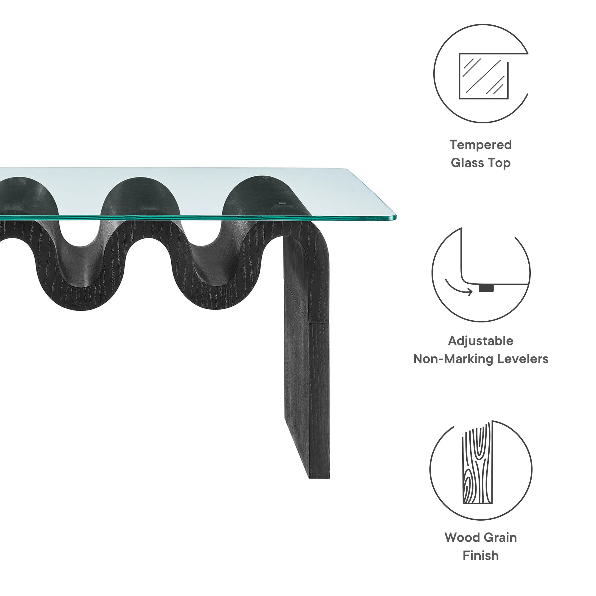 Ondine Glass Top Coffee Table by Modway - Image 9