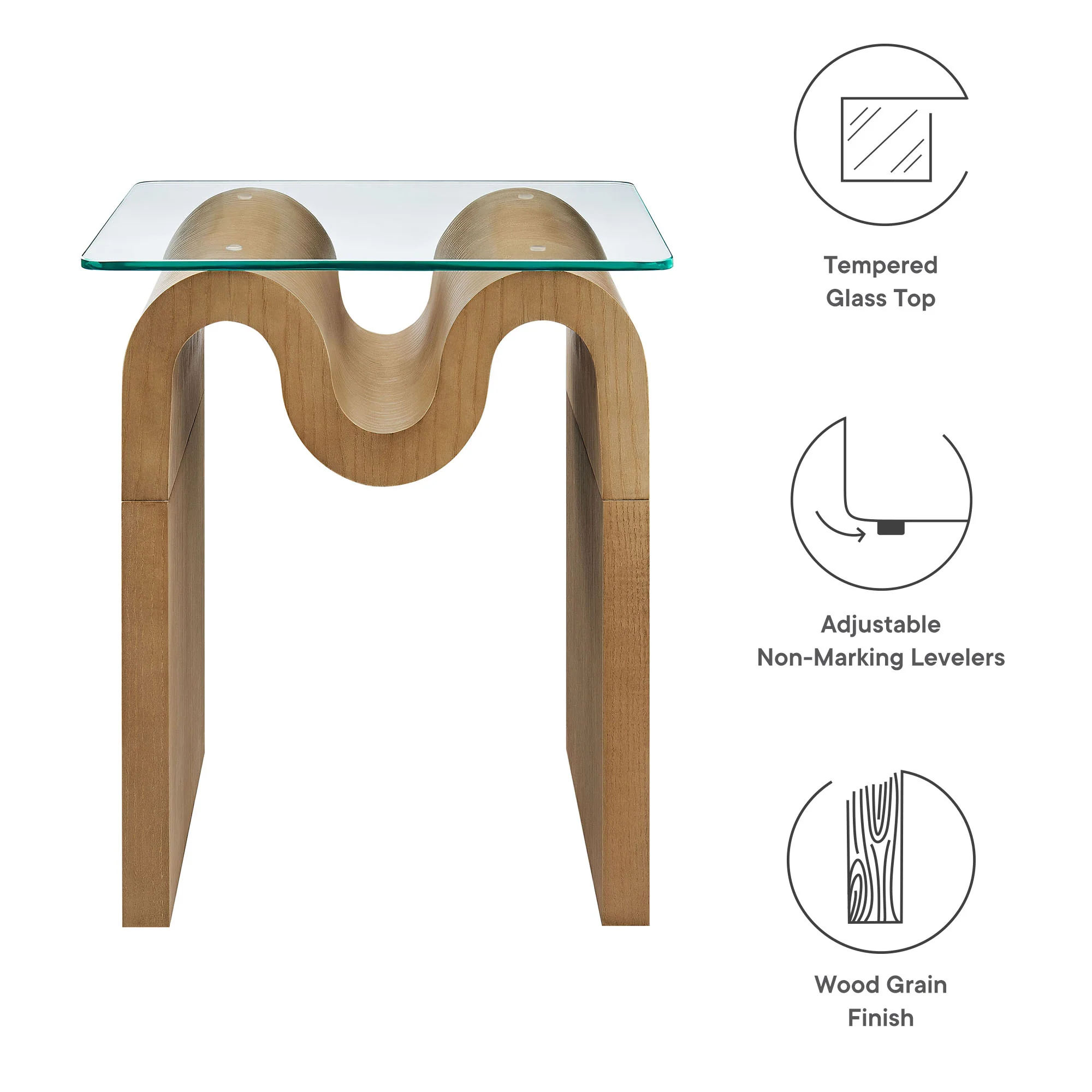 Ondine Glass Top Side Table by Modway - Image 17