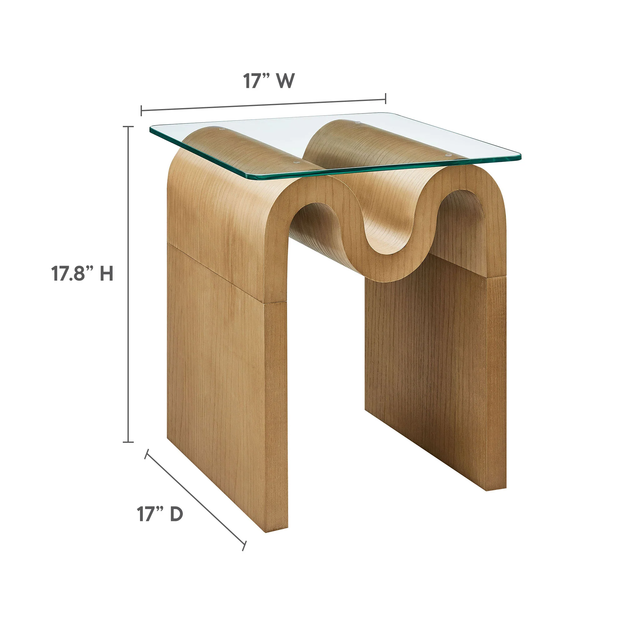 Ondine Glass Top Side Table by Modway - Image 18