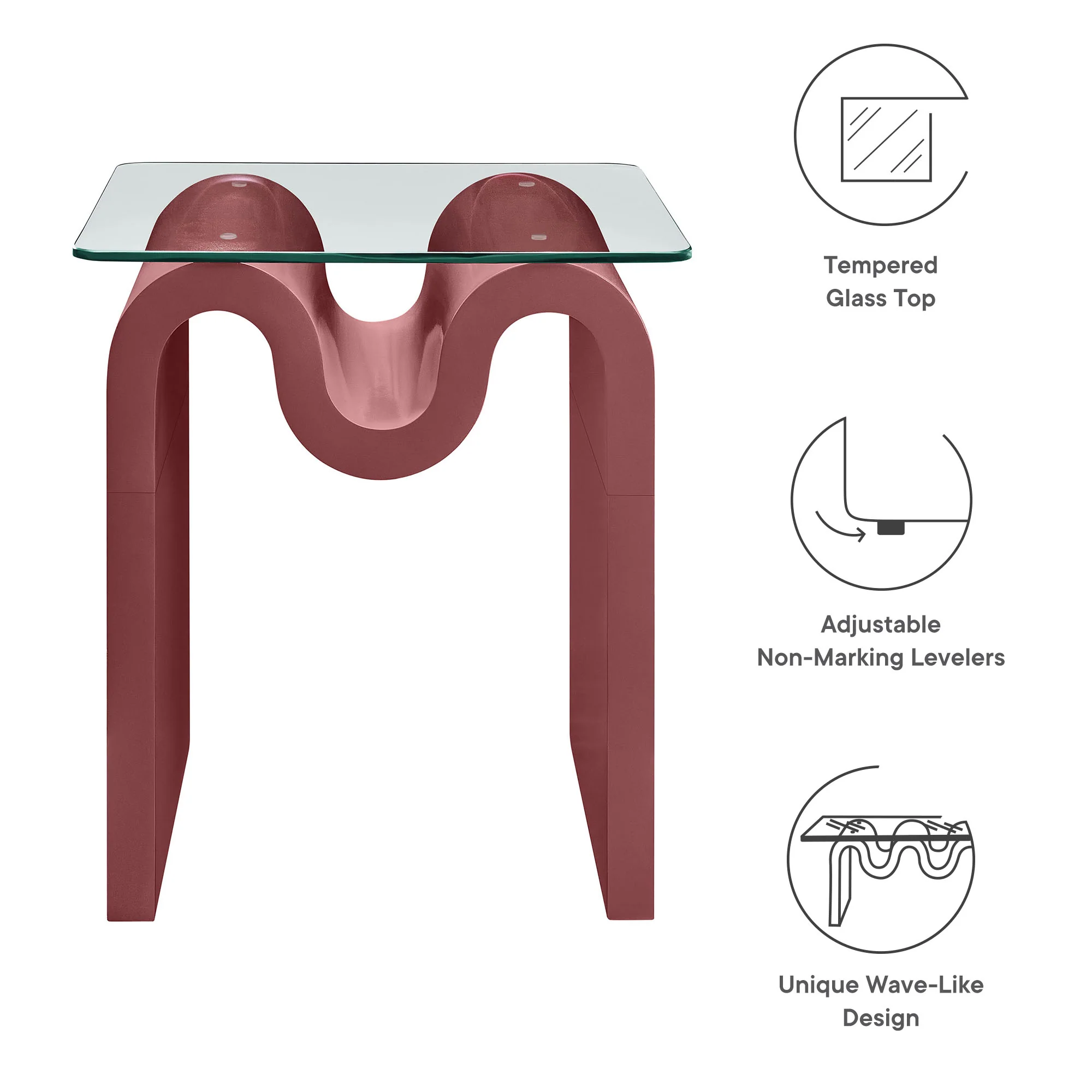 Ondine Glass Top Side Table by Modway - Image 26