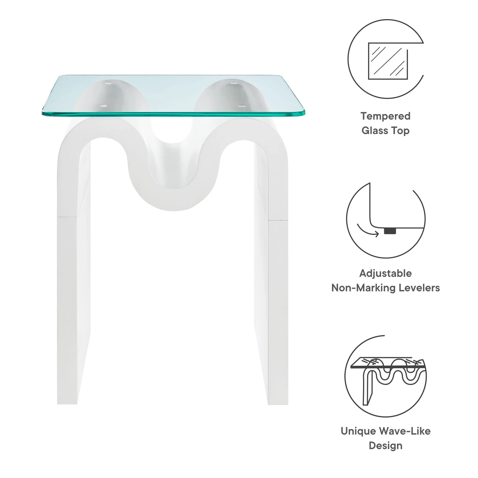 Ondine Glass Top Side Table by Modway - Image 35