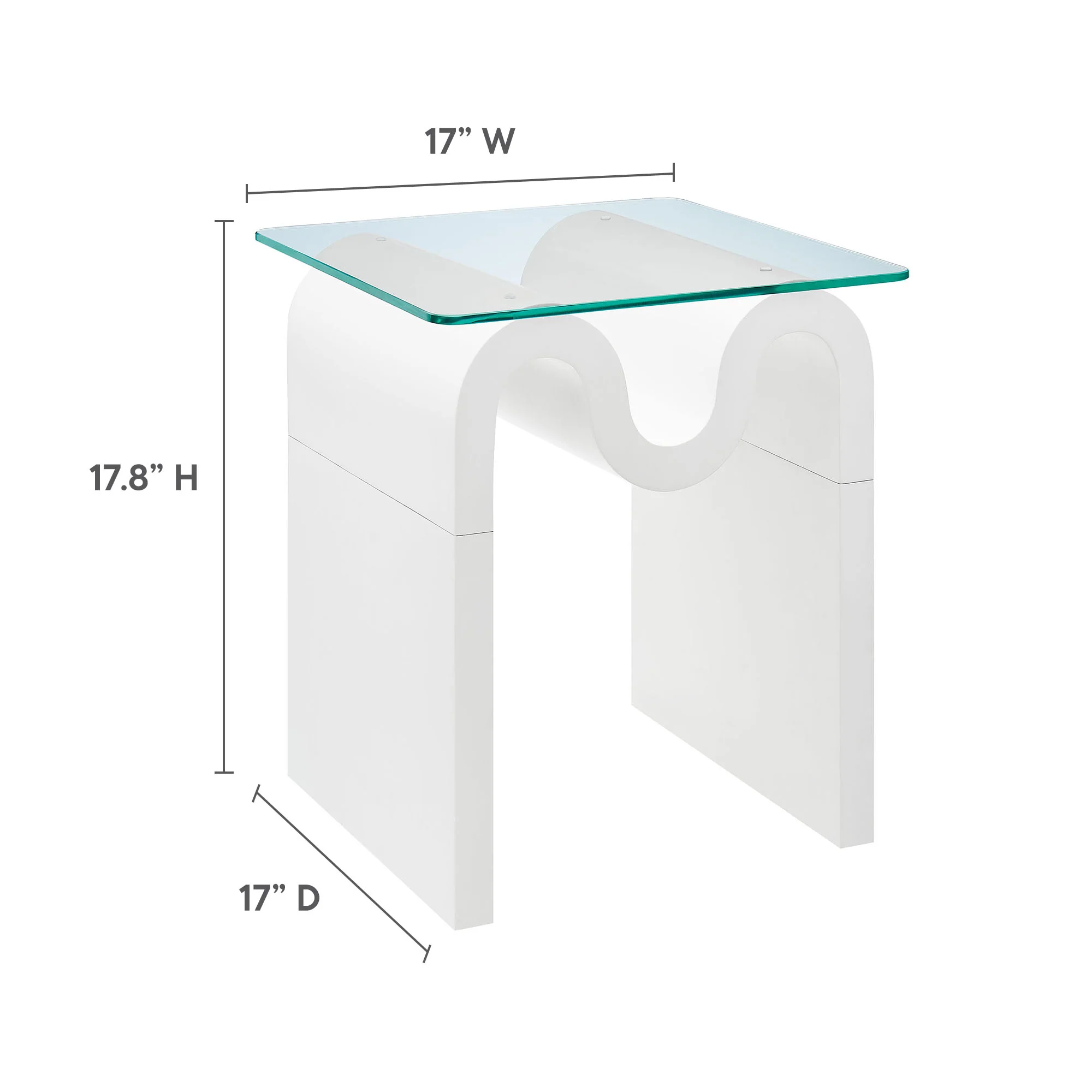 Ondine Glass Top Side Table by Modway - Image 36
