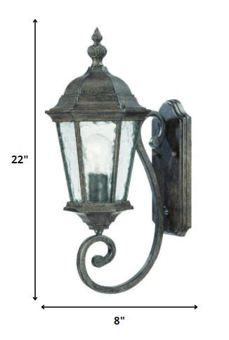 One Light Antique Black Carousel Lantern Wall Light By Homeroots - Image 2