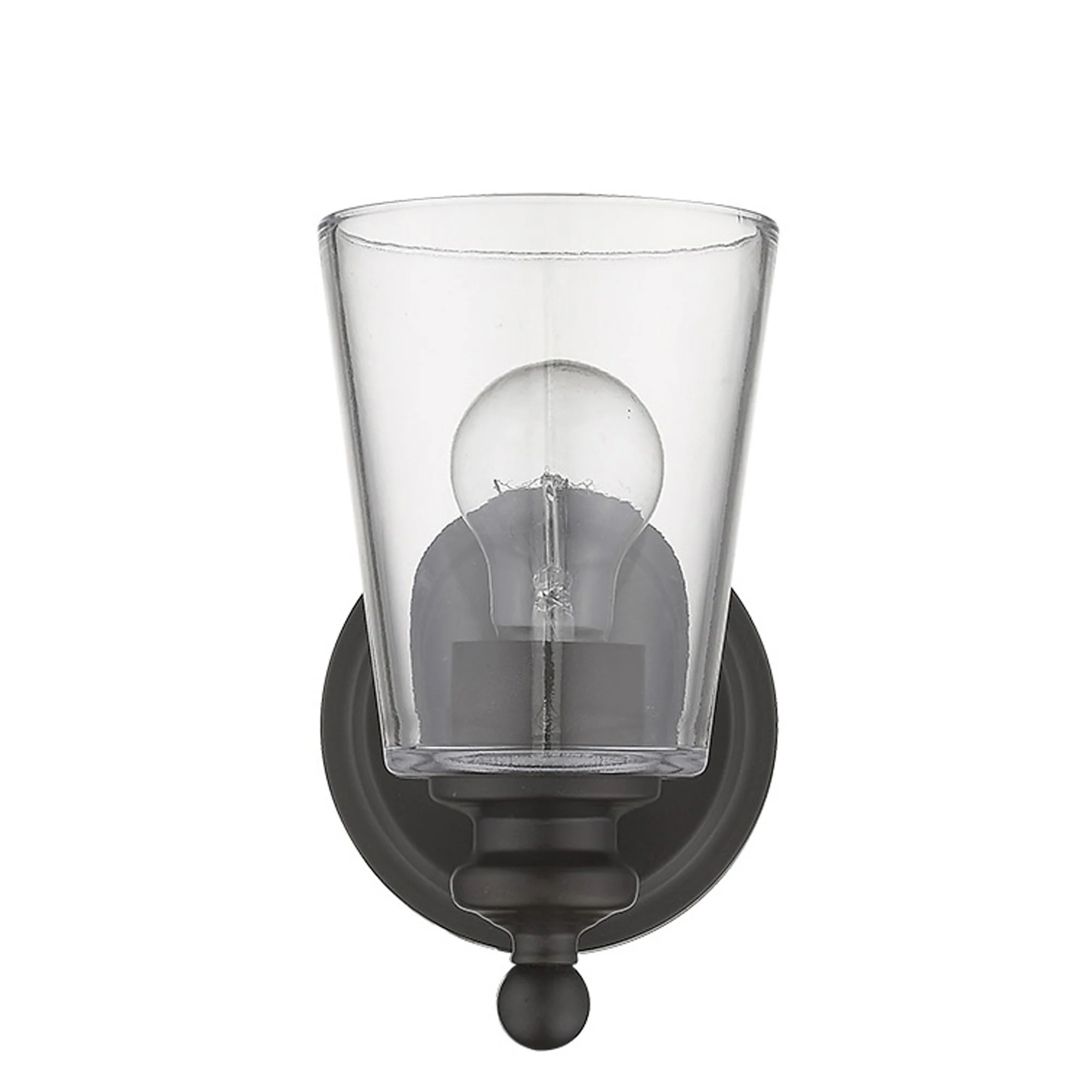 One Light Antique Bronze Glass Shade Wall Sconce By Homeroots - Image 3