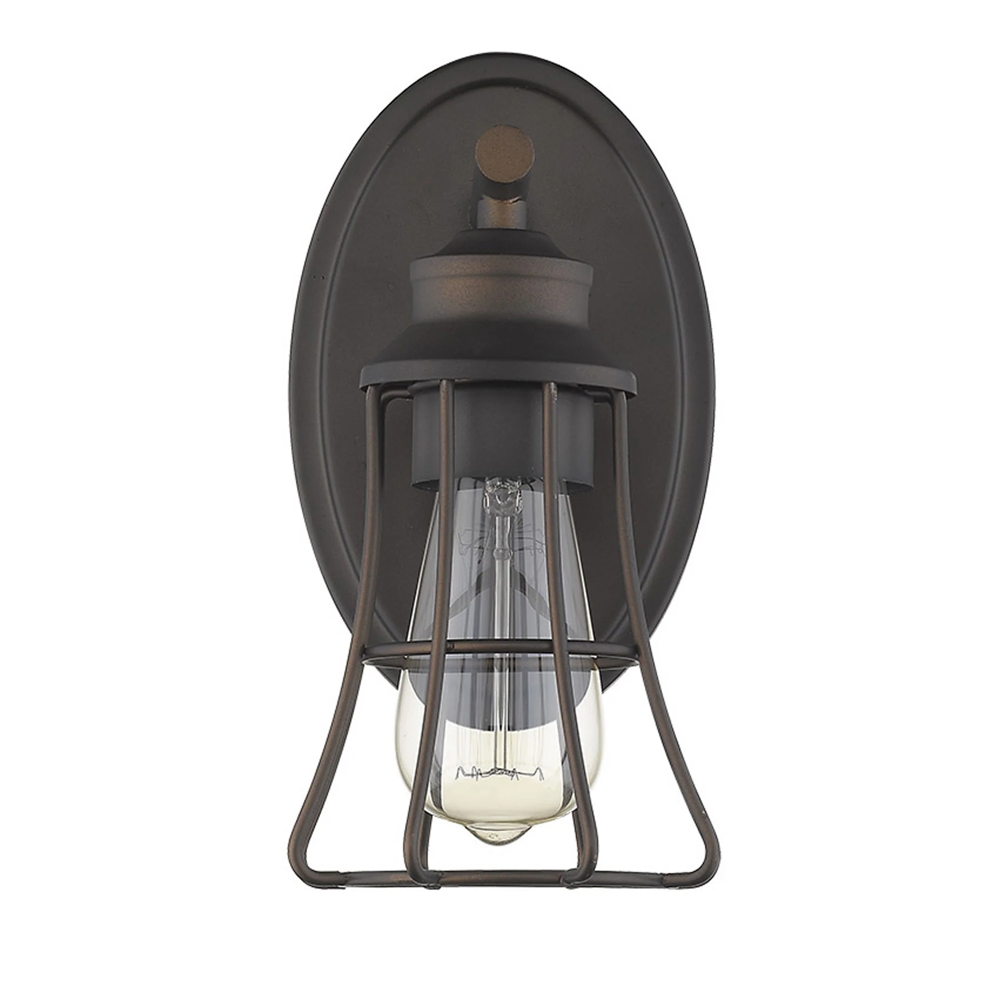 One Light Bronze Cage Wall Light By Homeroots - Image 3