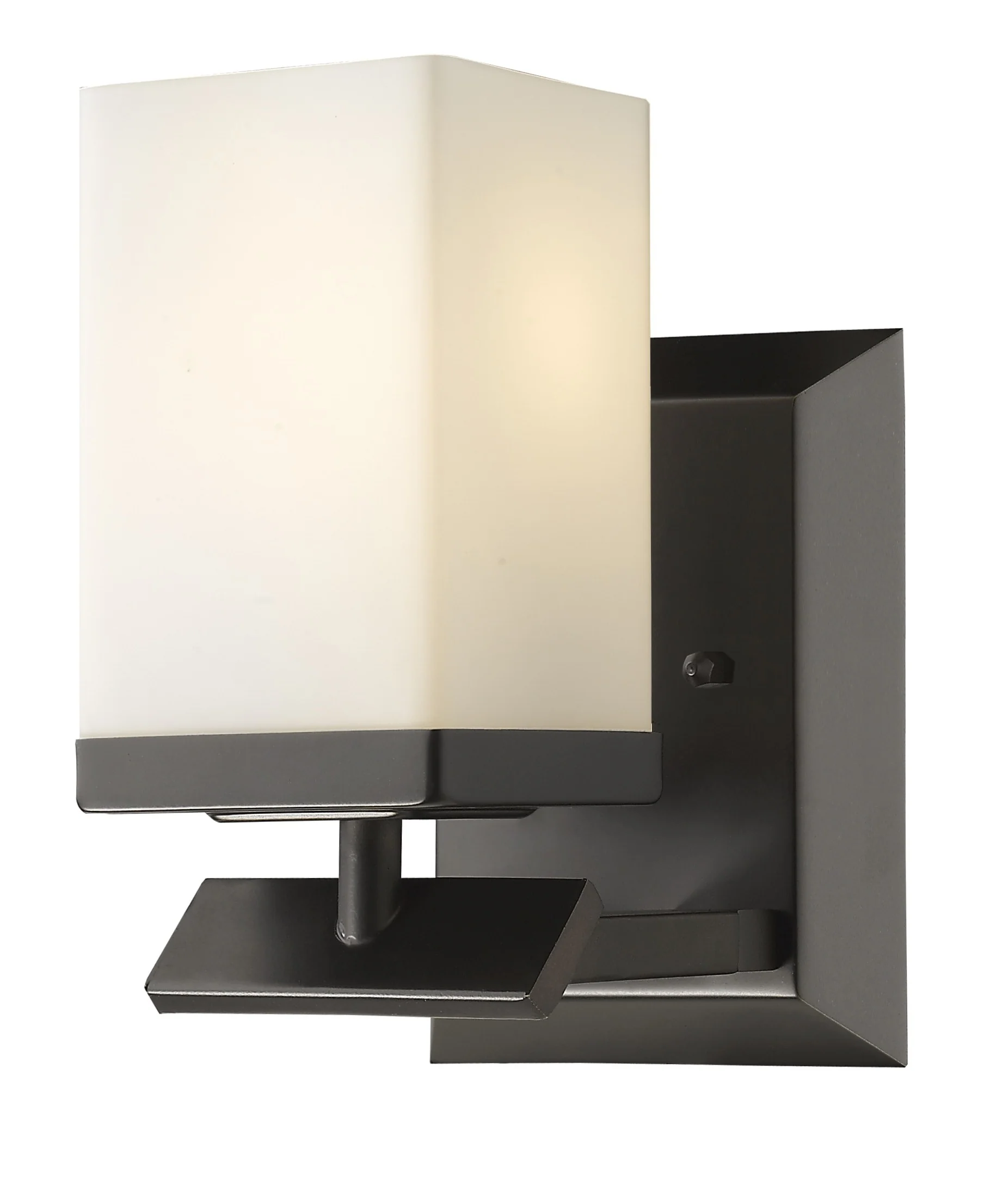 One Light Bronze Frosted Glass Wall Sconce By Homeroots - Image 2