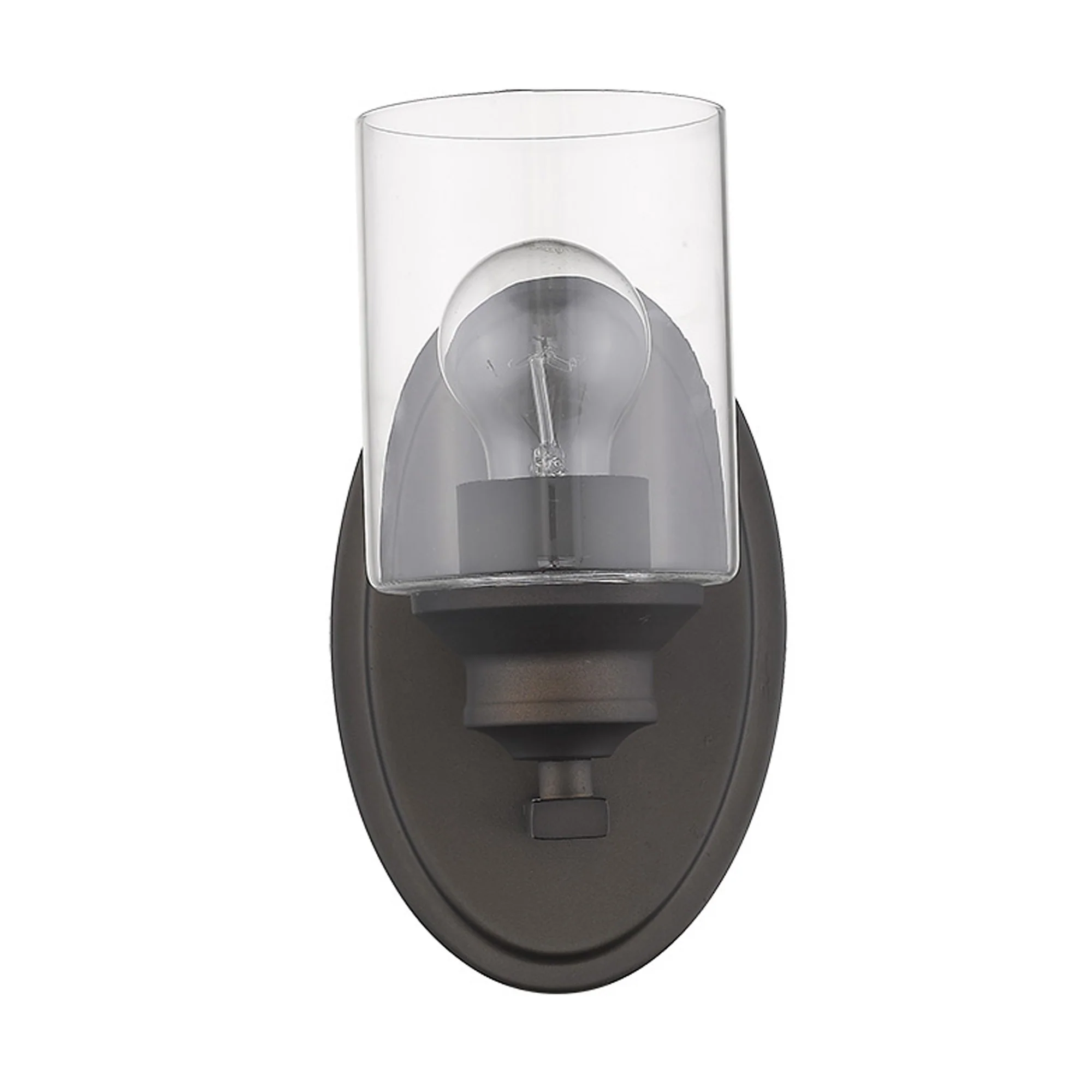 One Light Bronze Wall Light with Clear Glass Shade By Homeroots - Image 3