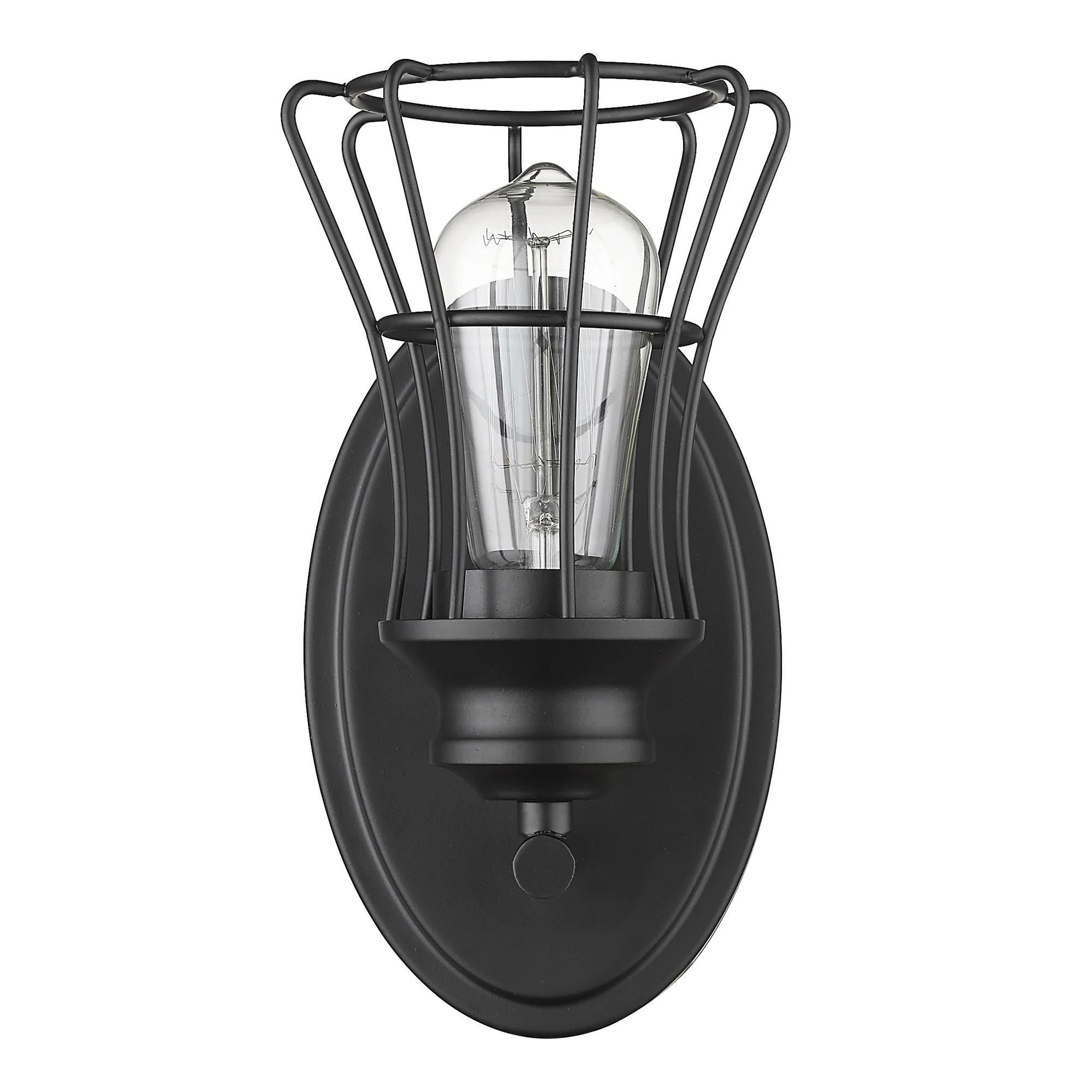 One Light Matte Black Cage Wall Sconce By Homeroots - Image 3