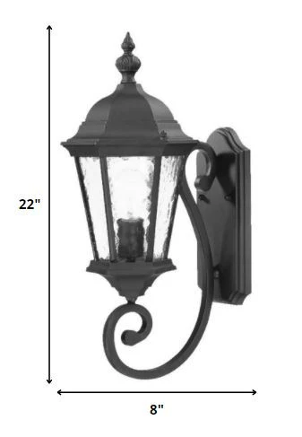One Light Matte Black Carousel Lantern Wall Light By Homeroots - Image 2