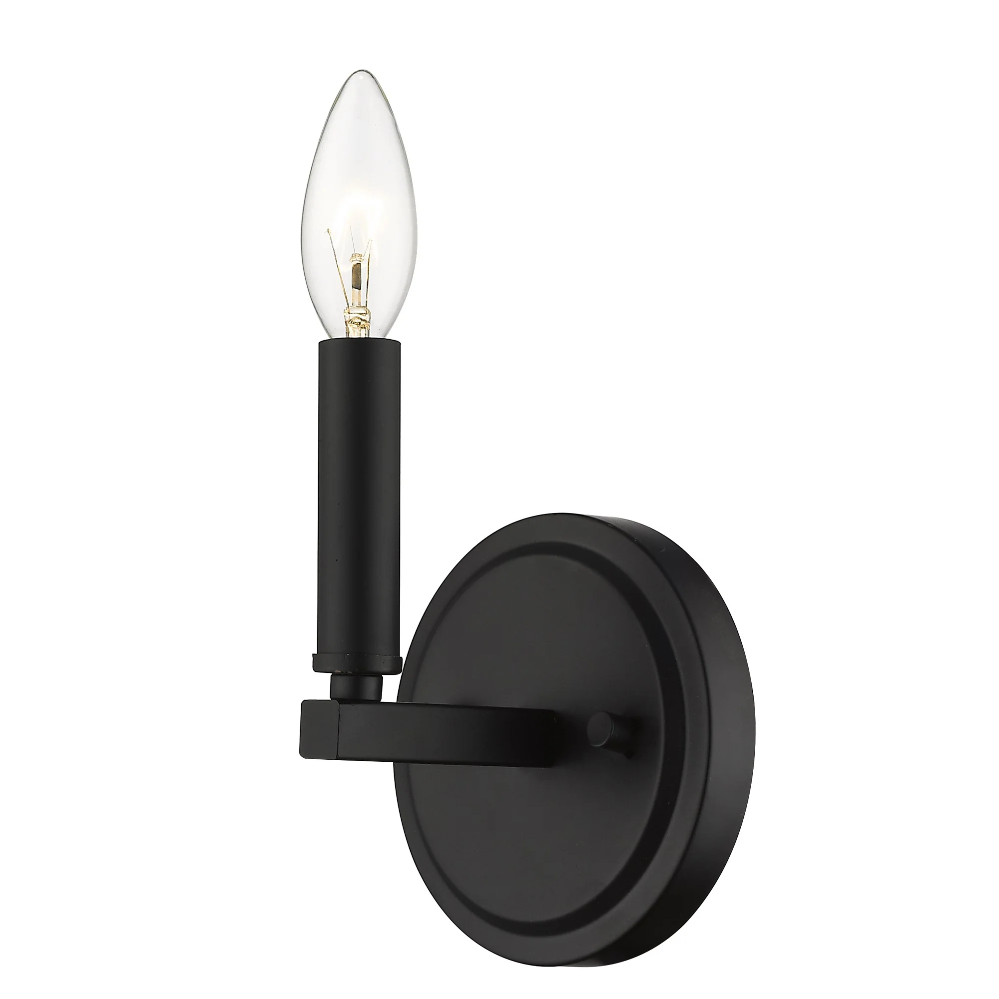 One Light Matte Black Wall Sconce By Homeroots - Image 2