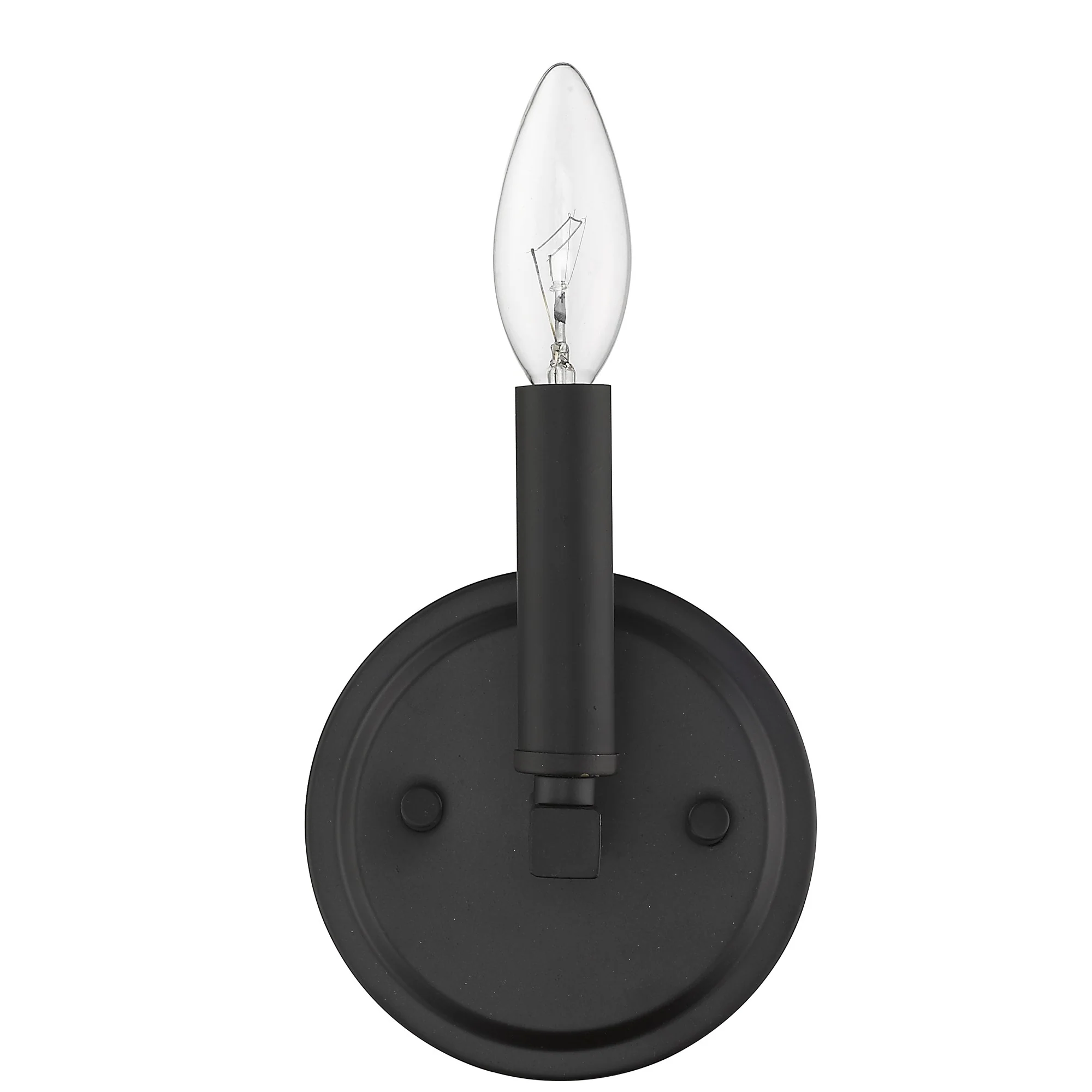 One Light Matte Black Wall Sconce By Homeroots - Image 3