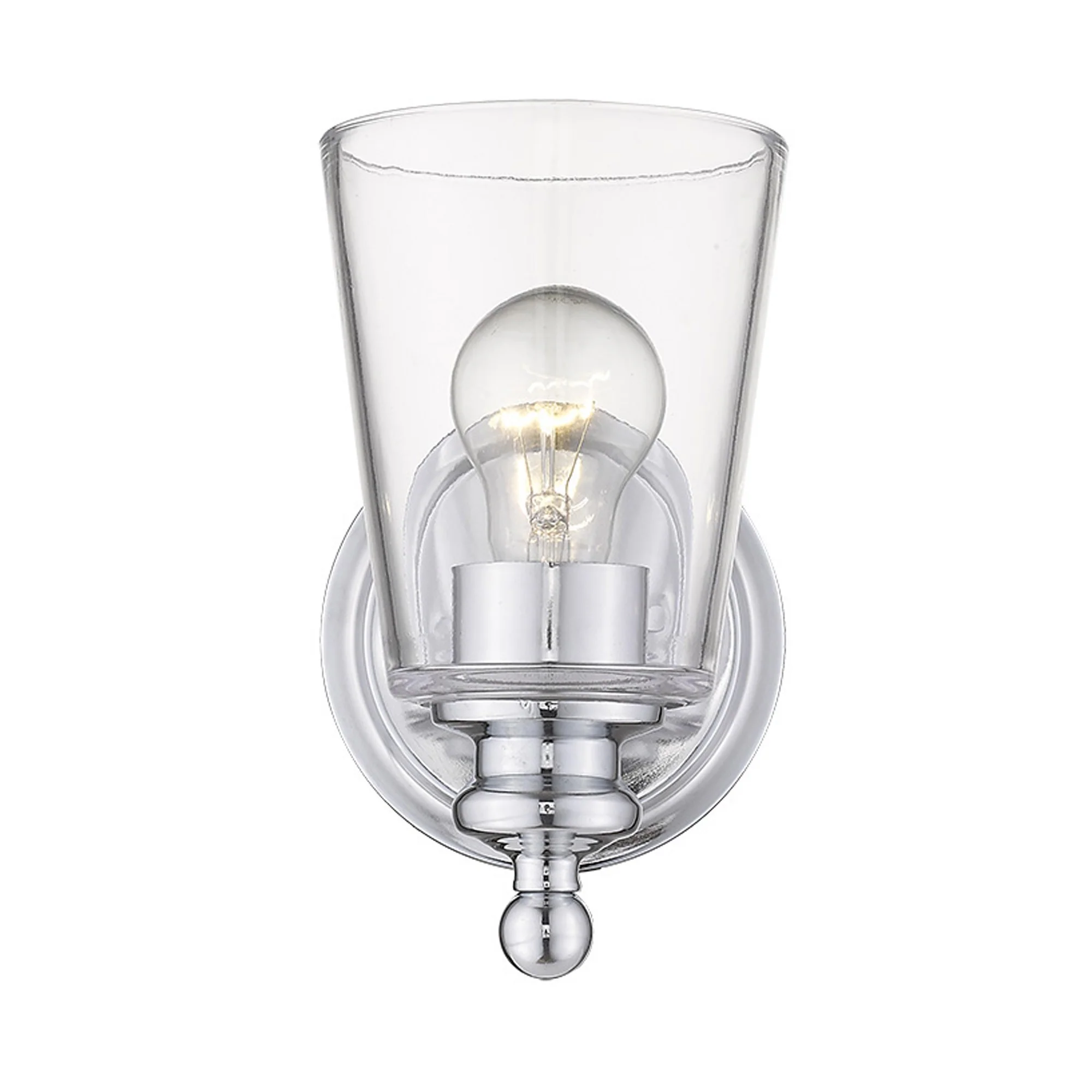 One Light Silver Glass Shade Wall Sconce By Homeroots - Image 4