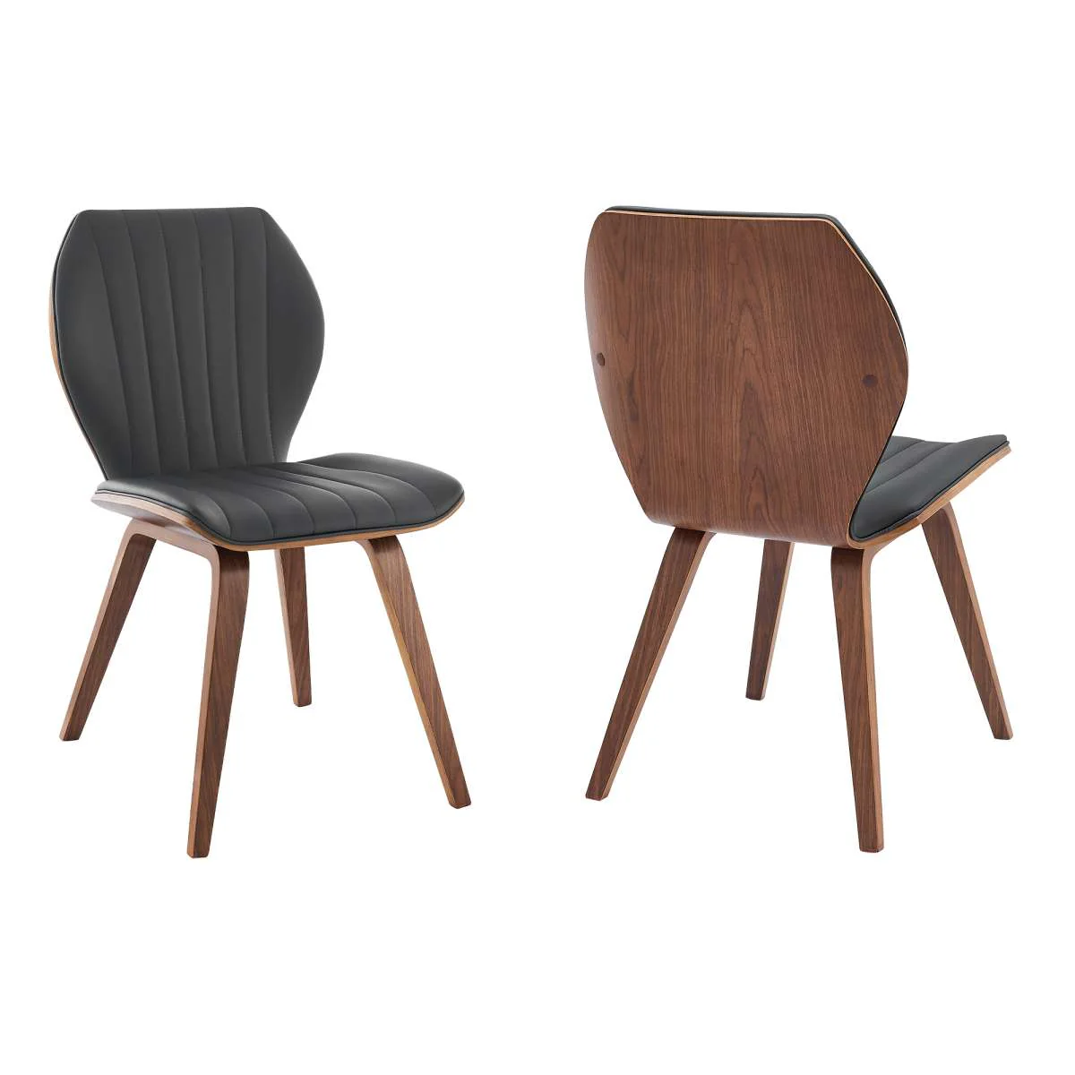 Ontario Gray Faux Leather and Black Wood Dining Chairs - Set of 2 By Armen Living - Image 15