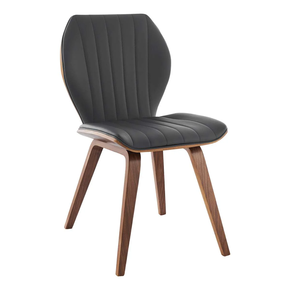 Ontario Gray Faux Leather and Black Wood Dining Chairs - Set of 2 By Armen Living - Image 16