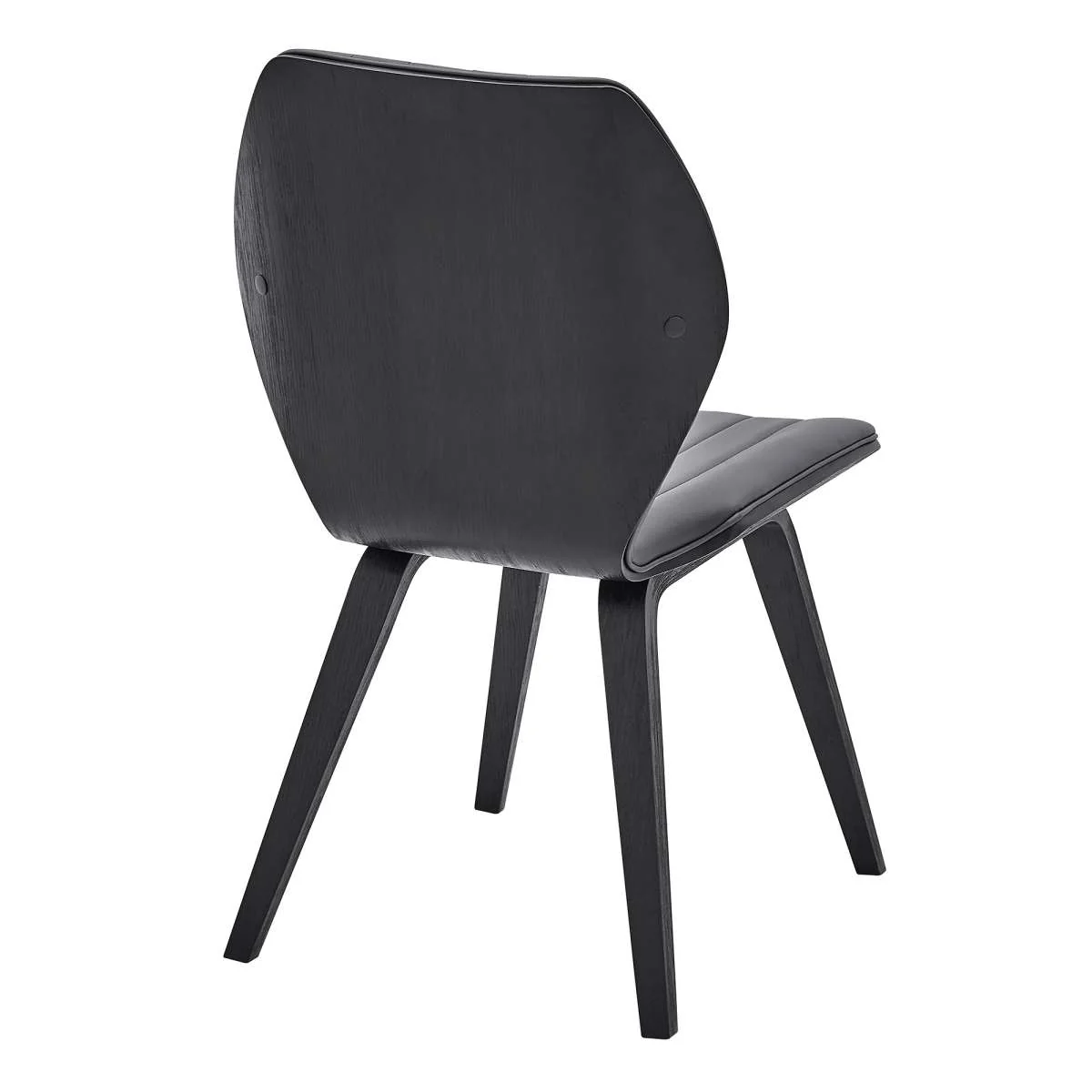 Ontario Gray Faux Leather and Black Wood Dining Chairs - Set of 2 By Armen Living - Image 3